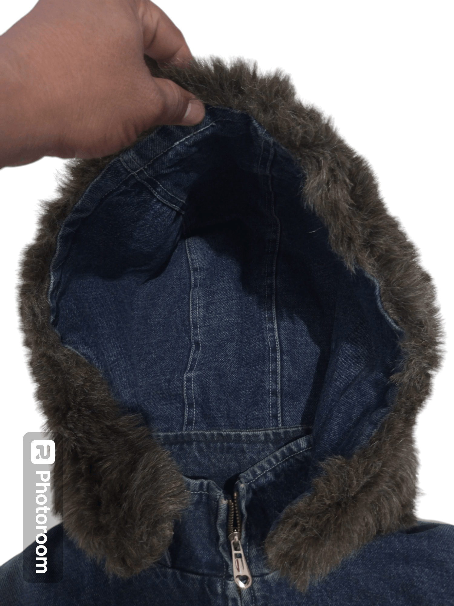 If Six Was Nine Vintage m-o-t-o denim jacket faux fur hoodie Size US M / EU 48-50 / 2 - 7 Thumbnail