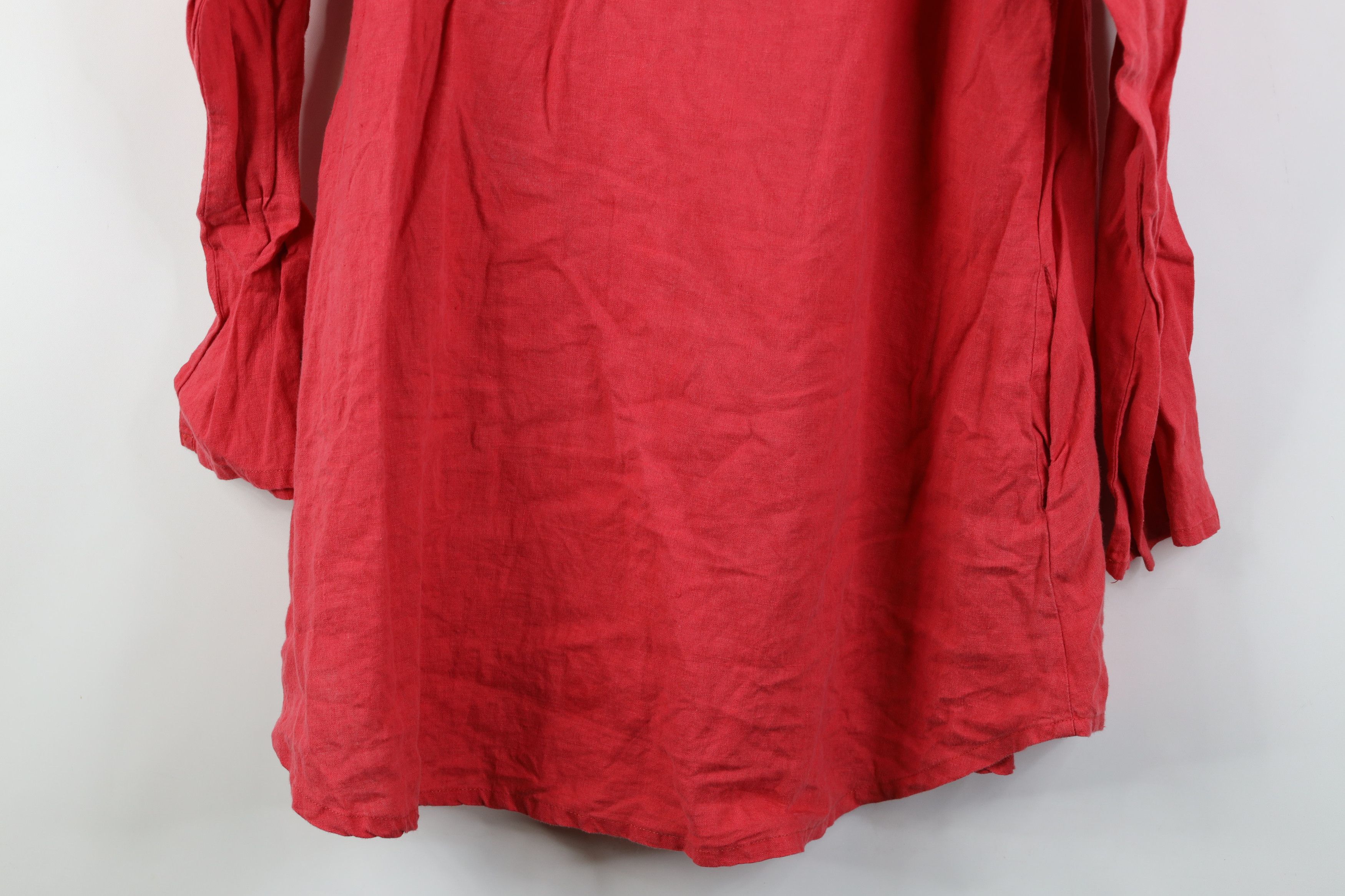 FLAX Flax Linen Blank Oversized Baggy Hoodie Tunic Pullover Red Size M / US 6-8 / IT 42-44 - 16 Thumbnail