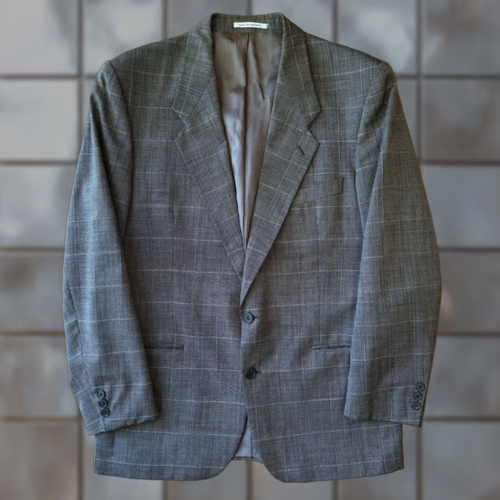 Yves Saint Laurent Blazer Large Dark Gray Striped Vintage Designer New York Blazer Men L Gray Striped Vintage Designer NY