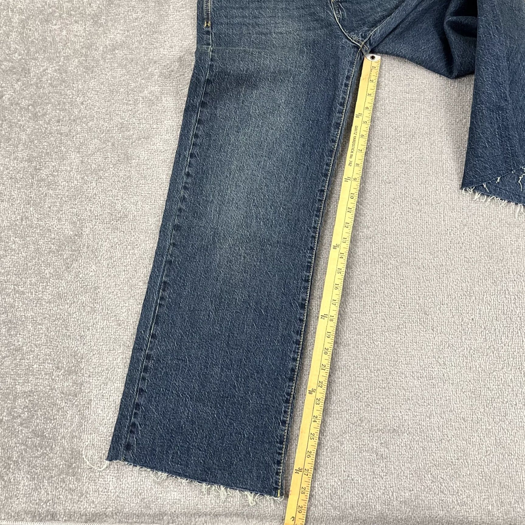 Vintage Habitual Denver Jeans Womens 2/26 W28 L29 Blue Denim Wide Leg Raw Hem Skate Y2K Jeans Womens Size 26" / US 2 / IT 38 - 5 Thumbnail