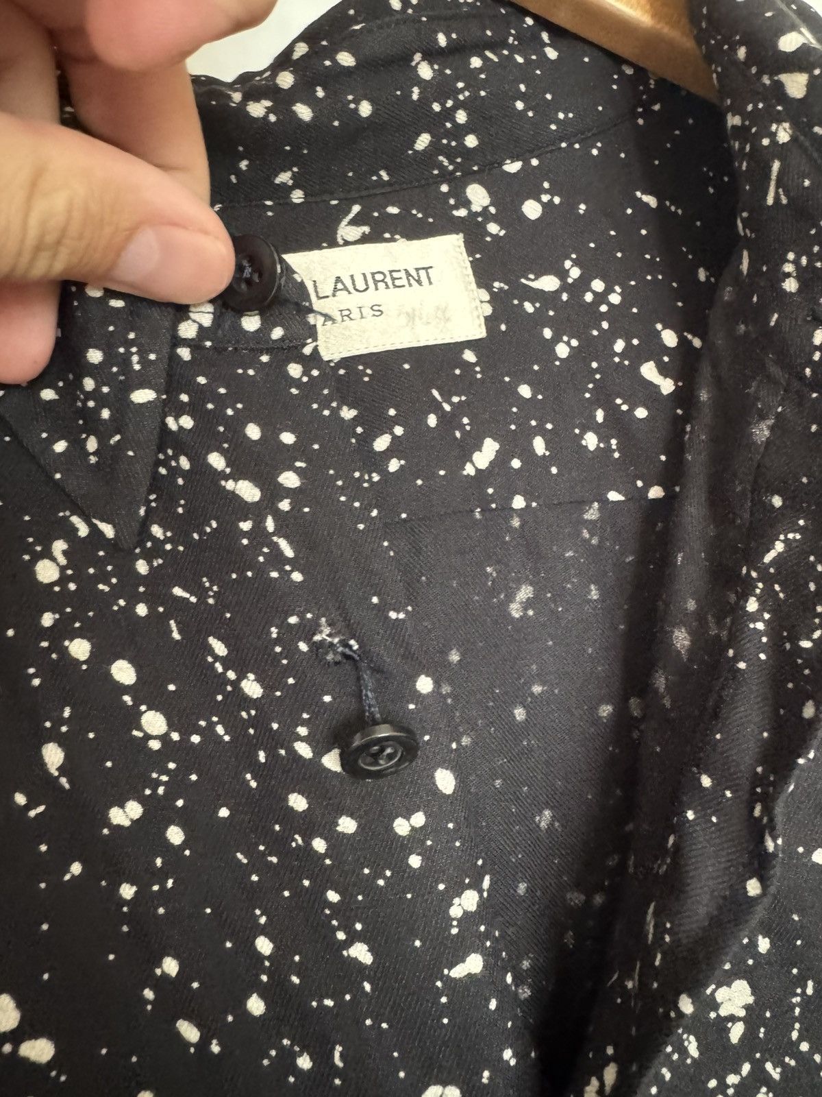 Saint Laurent Paris Viscose Paint Splatter Shirt Size US L / EU 52-54 / 3 - 2 Thumbnail