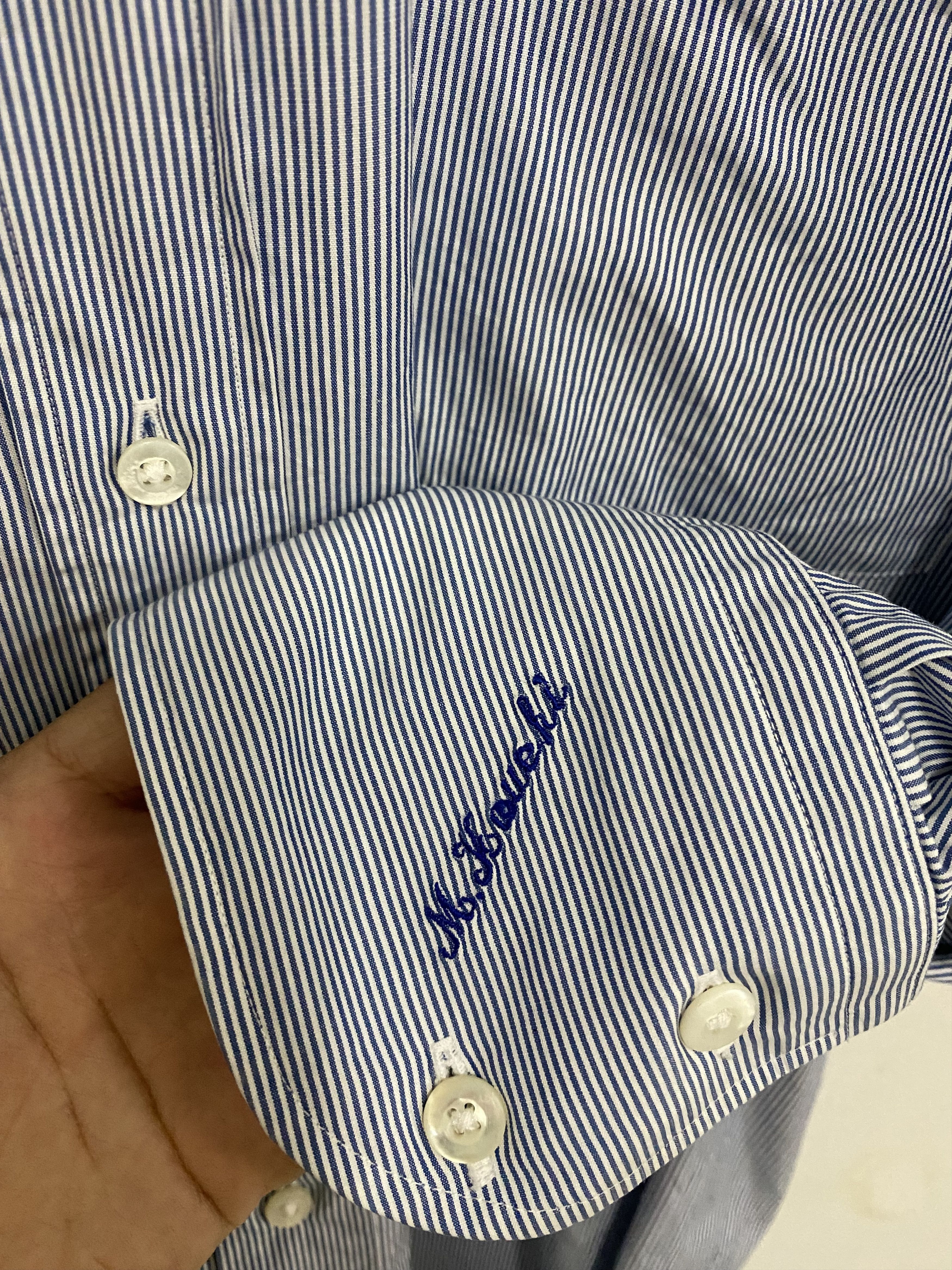 Designer × Lanvin Vintage Lanvin Striped Button Up Shirt Size US M / EU 48-50 / 2 - 5 Thumbnail