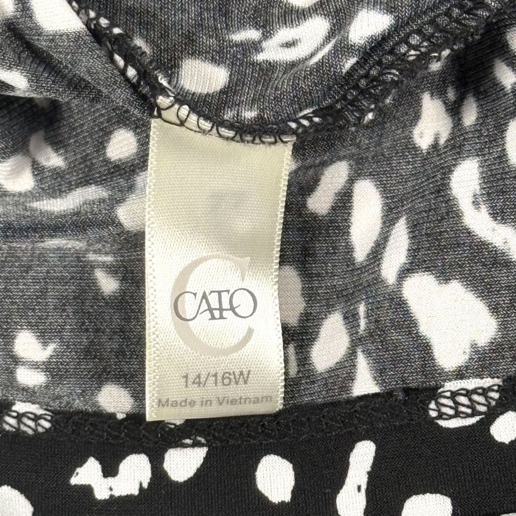 Vintage VINTAGE Cato Blouse 14/16W Polka Dot Button Front Tunic Top Stretch Tie Back Career Work Size XL / US 12-14 / IT 48-50 - 7 Thumbnail