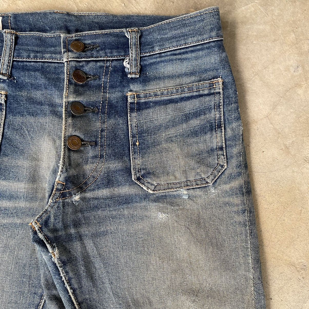 If Six Was Nine Rare Vintage 80s Edwin Distressed Flare Faded Mud Wash Denim Size US 31 - 3 Thumbnail