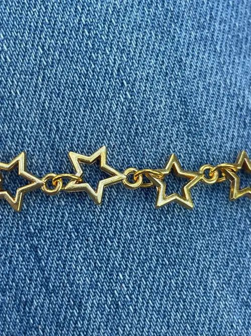 VIBE Gold Color Grunge Stars Link bracelet Size ONE SIZE - 2 Thumbnail