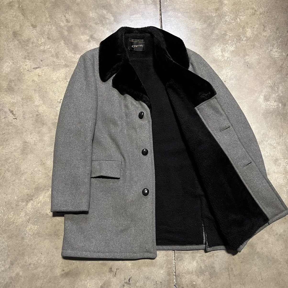 JCPenney Vintage 70s JCPenney Shearling Collar Trench Overcoat USA Size US M / EU 48-50 / 2 - 6 Thumbnail