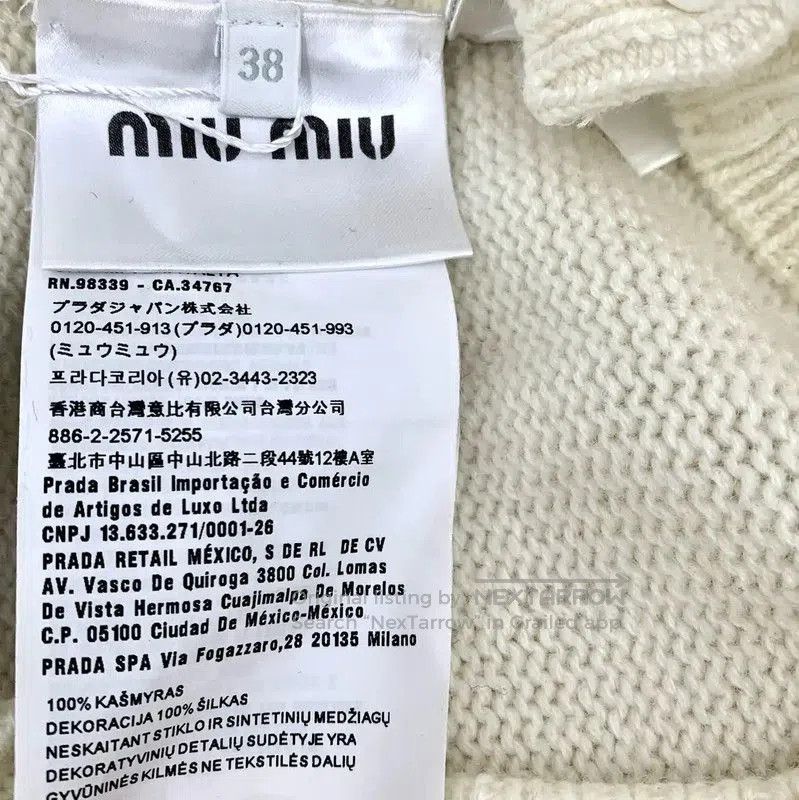 Miu Miu Miu Miu Beige Cashmere Cardigan for Women . Size XS / US 0-2 / IT 36-38 - 6 Thumbnail