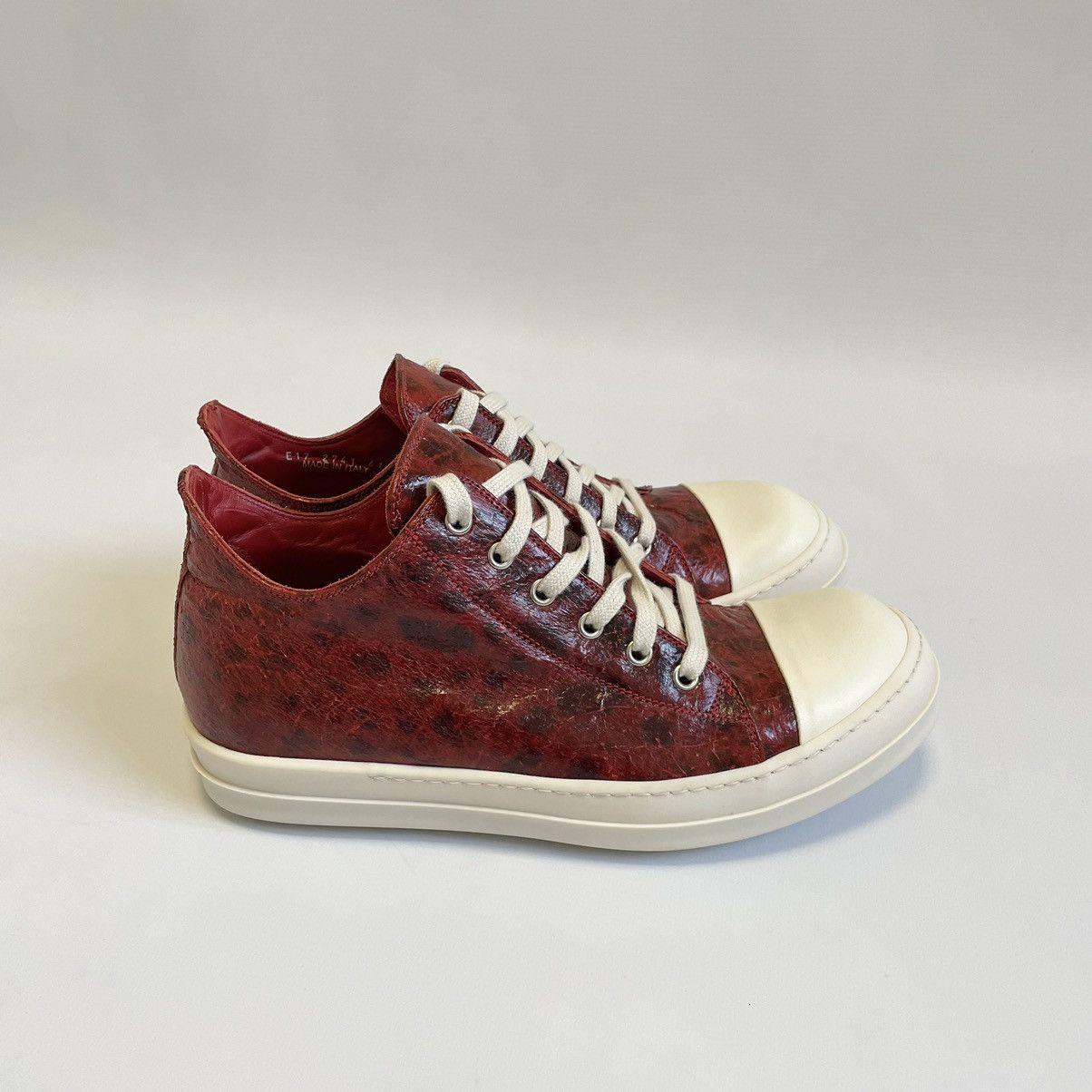 Rick Owens S/S 17 Red Wolf Fish Leather Ramones Sneakers Size US 8 / EU 41 - 14 Thumbnail