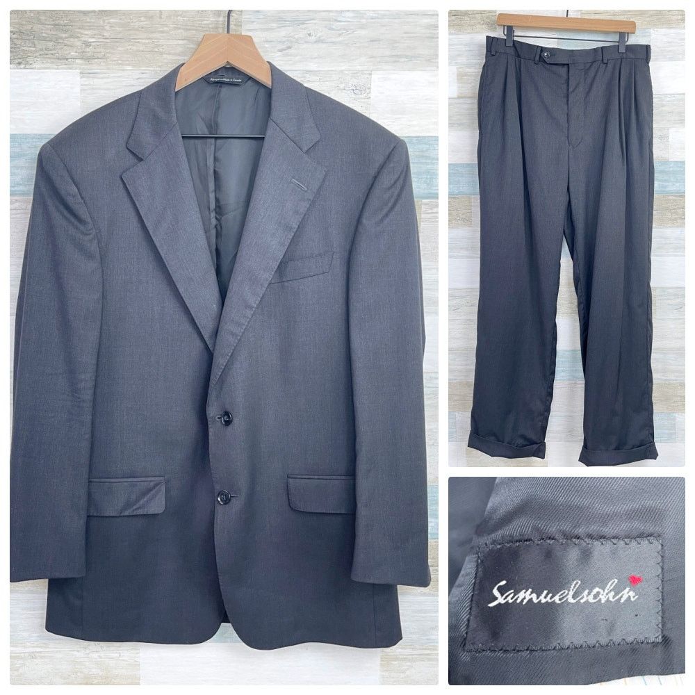 Samuelsohn Samuelsohn Wool Greenwich Suit Charcoal Gray Mens 43R Size 42R - 1 Thumbnail