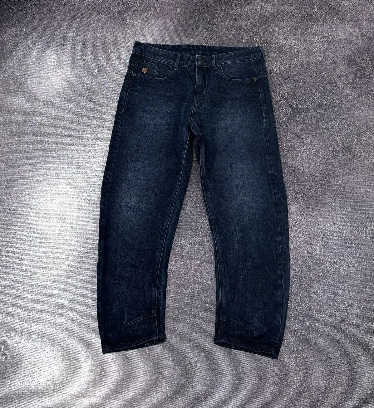 G-Star × Japanese Brand × Vintage Vintage G-Star Raw Y2K Navy Japanese Cropped Tapered Jeans Size US 27 - 2 Thumbnail