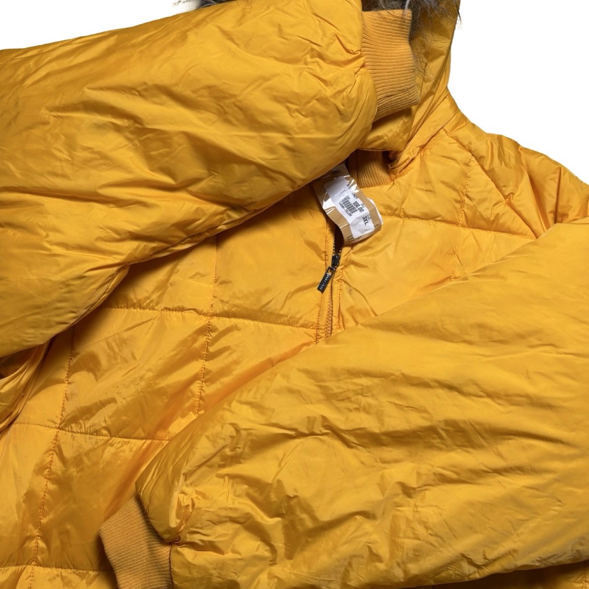 Other Vintage Y2K Yellow Down Puffer Jacket Faux Fur Hood Parka 3X Size US XXL / EU 58 / 5 - 6 Thumbnail