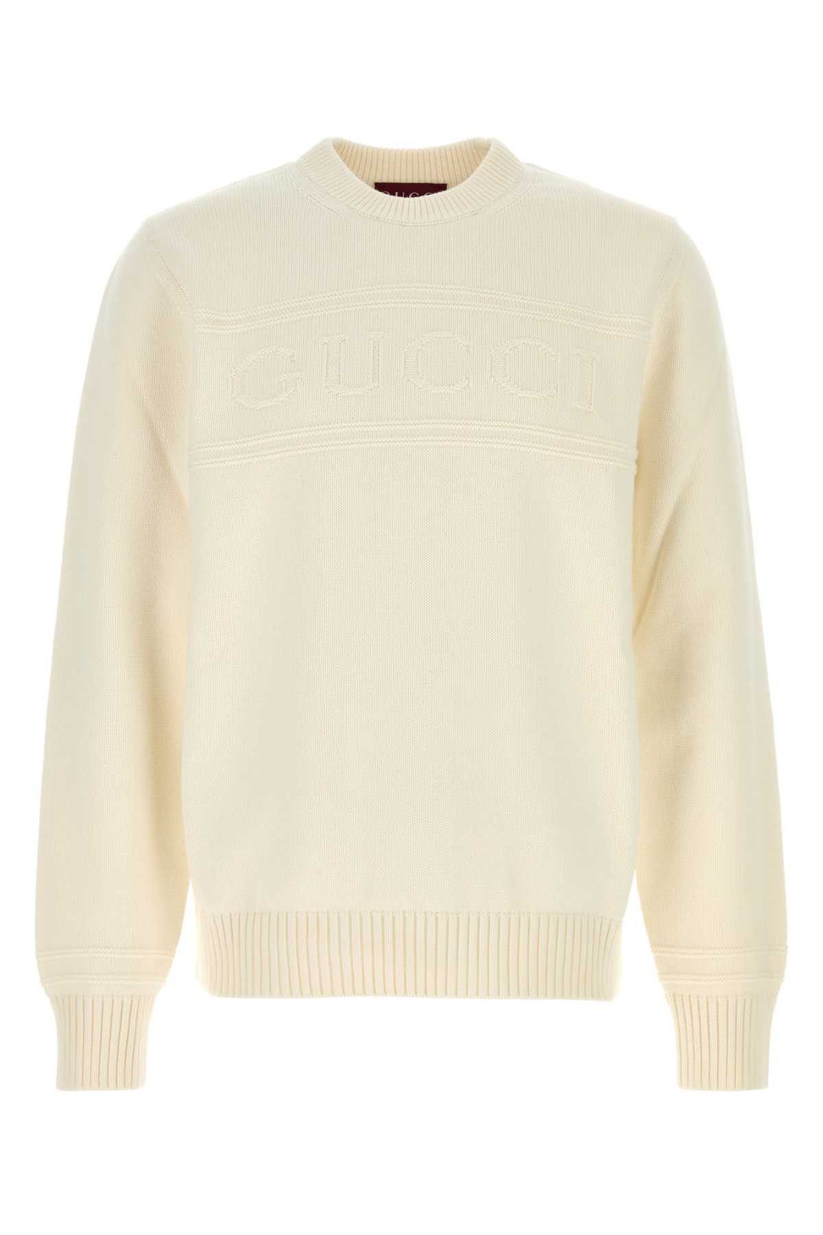 Gucci Ivory Cotton Blend Sweater Size US L / EU 52-54 / 3 - 1 Thumbnail
