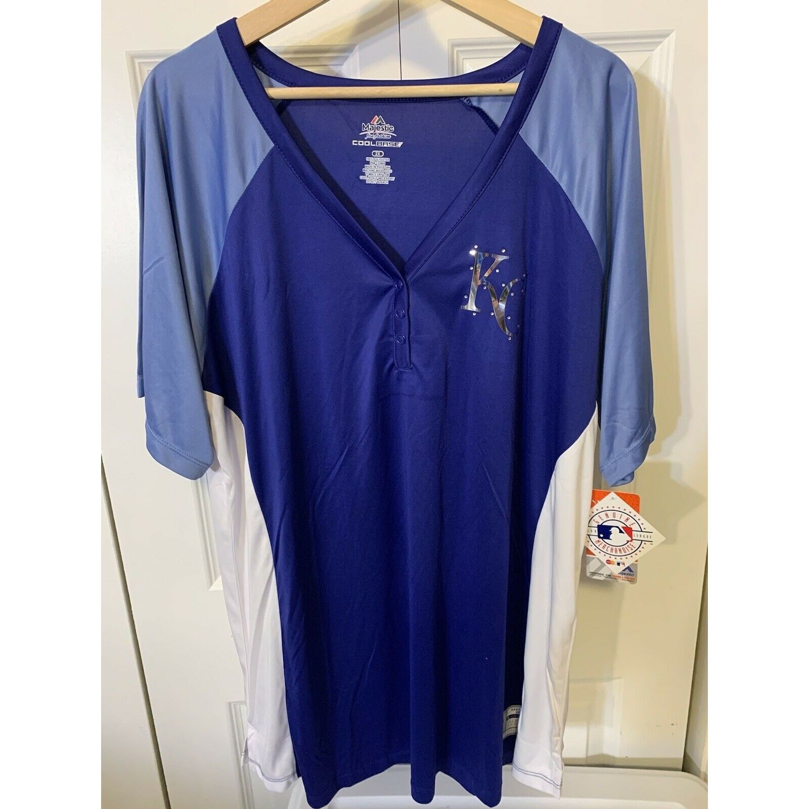 Majestic New Majestic Kansas City Royals Womens Sz 2X Diva Snap Shirt Size XXL / US 16-18 / IT 52-54 - 3 Thumbnail