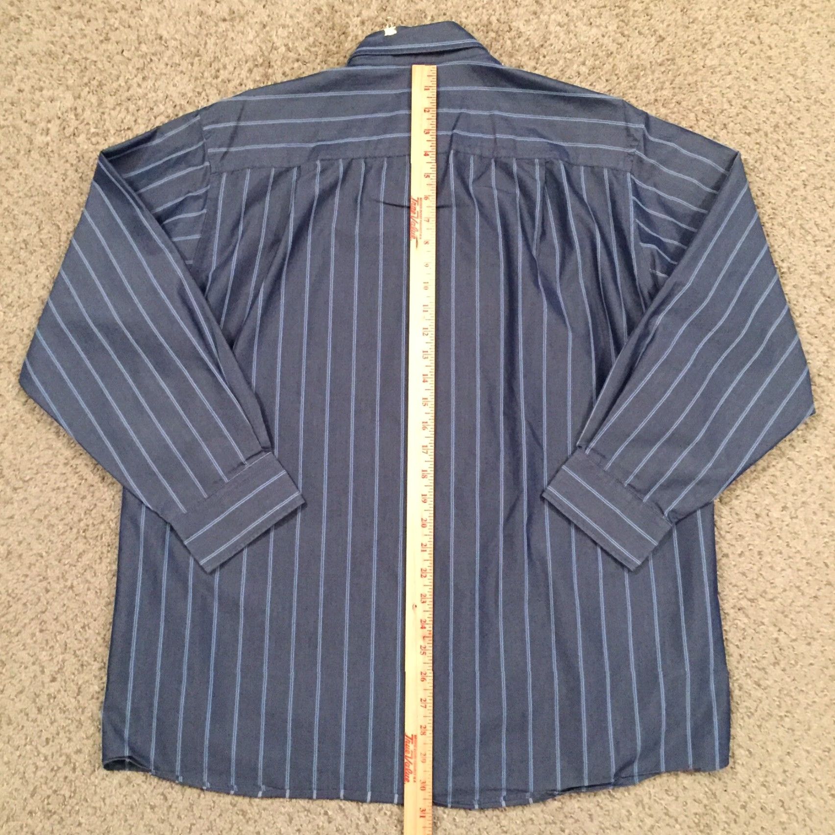 Van Heusen Van Heusen Shirt Mens L Blue Striped Long Sleeve Button-Up Shirt Size US L / EU 52-54 / 3 - 6 Thumbnail