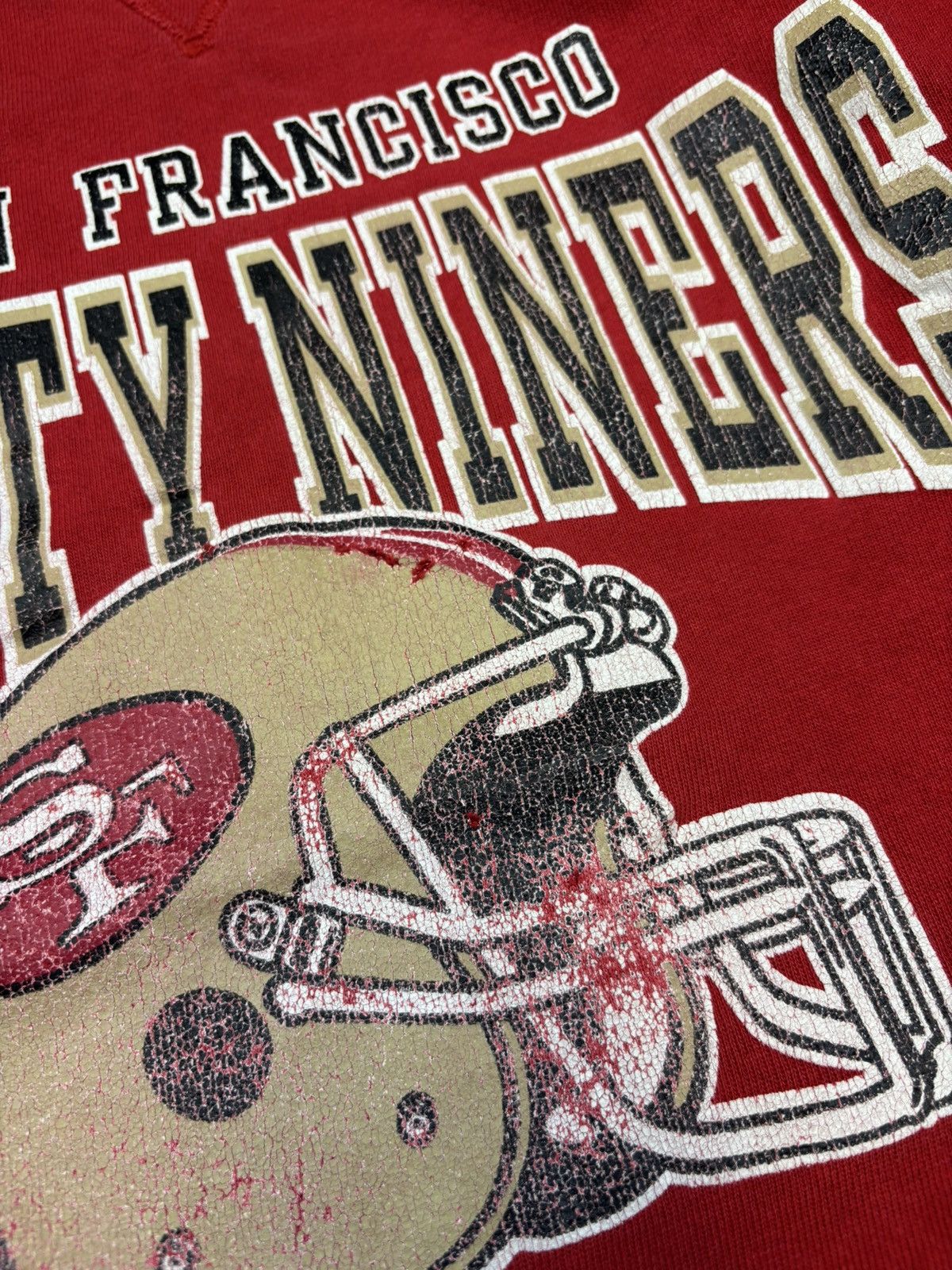 Champion × NFL × Vintage Vintage Distressed Crewneck San Francisco Forty Nines 90s Size US M / EU 48-50 / 2 - 2 Thumbnail