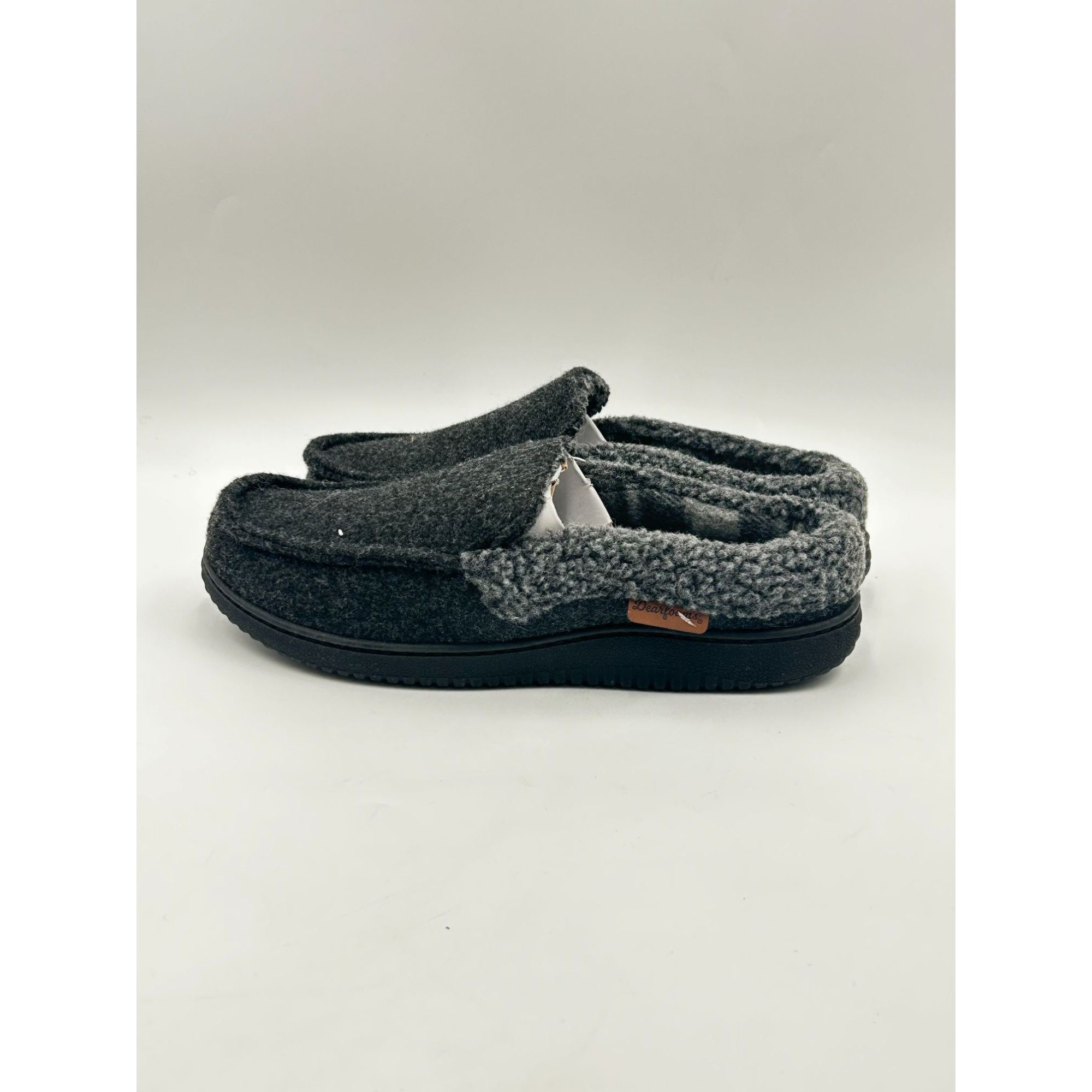 Other Dearfoams Mens Slippers M 9-10 Black Memory Foam Indoor Outd Size US 9 / EU 42 - 4 Thumbnail