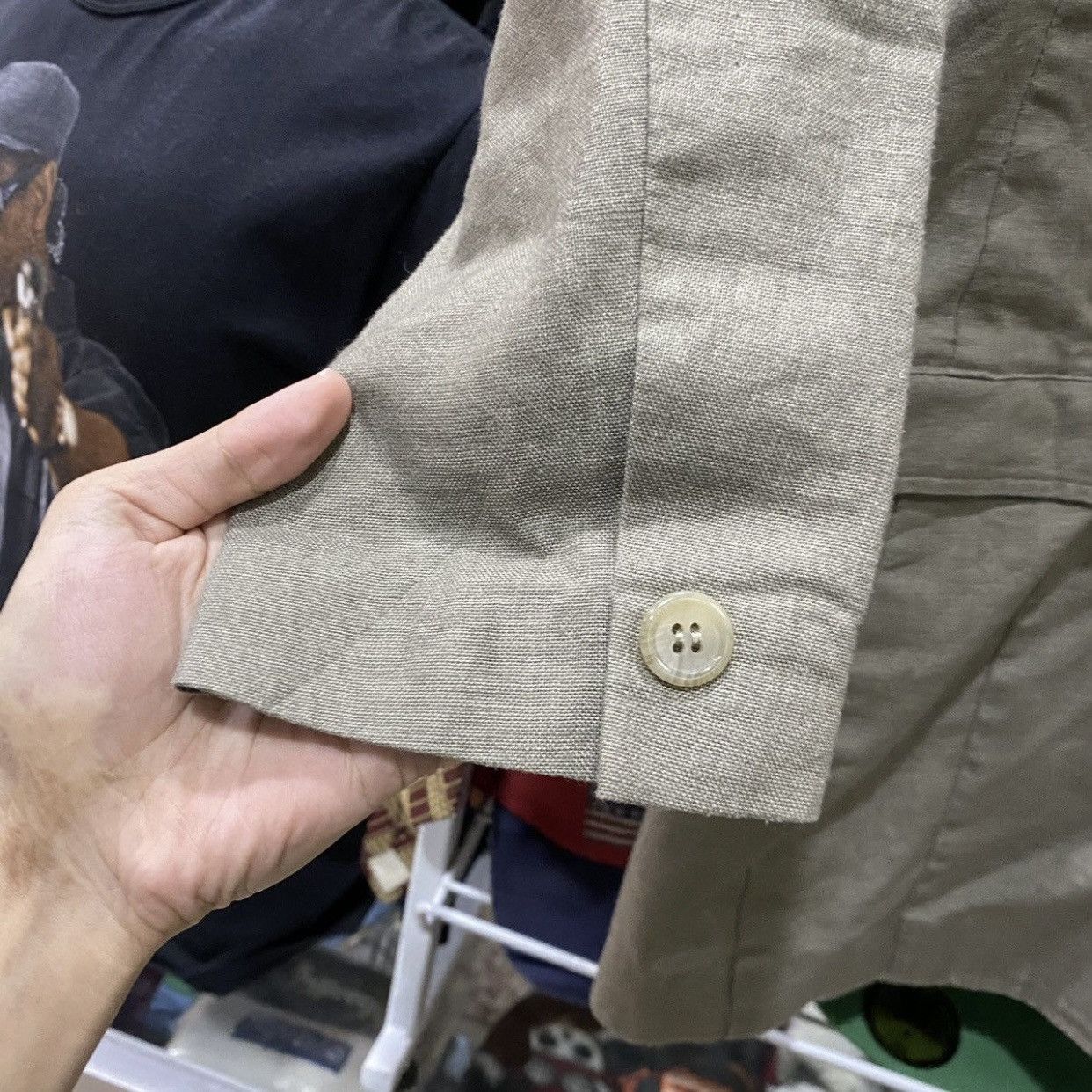 Montagut Vintage Olivier Montagut Paris Earth Tone Linen Blend Blazer Size US M / EU 48-50 / 2 - 5 Thumbnail