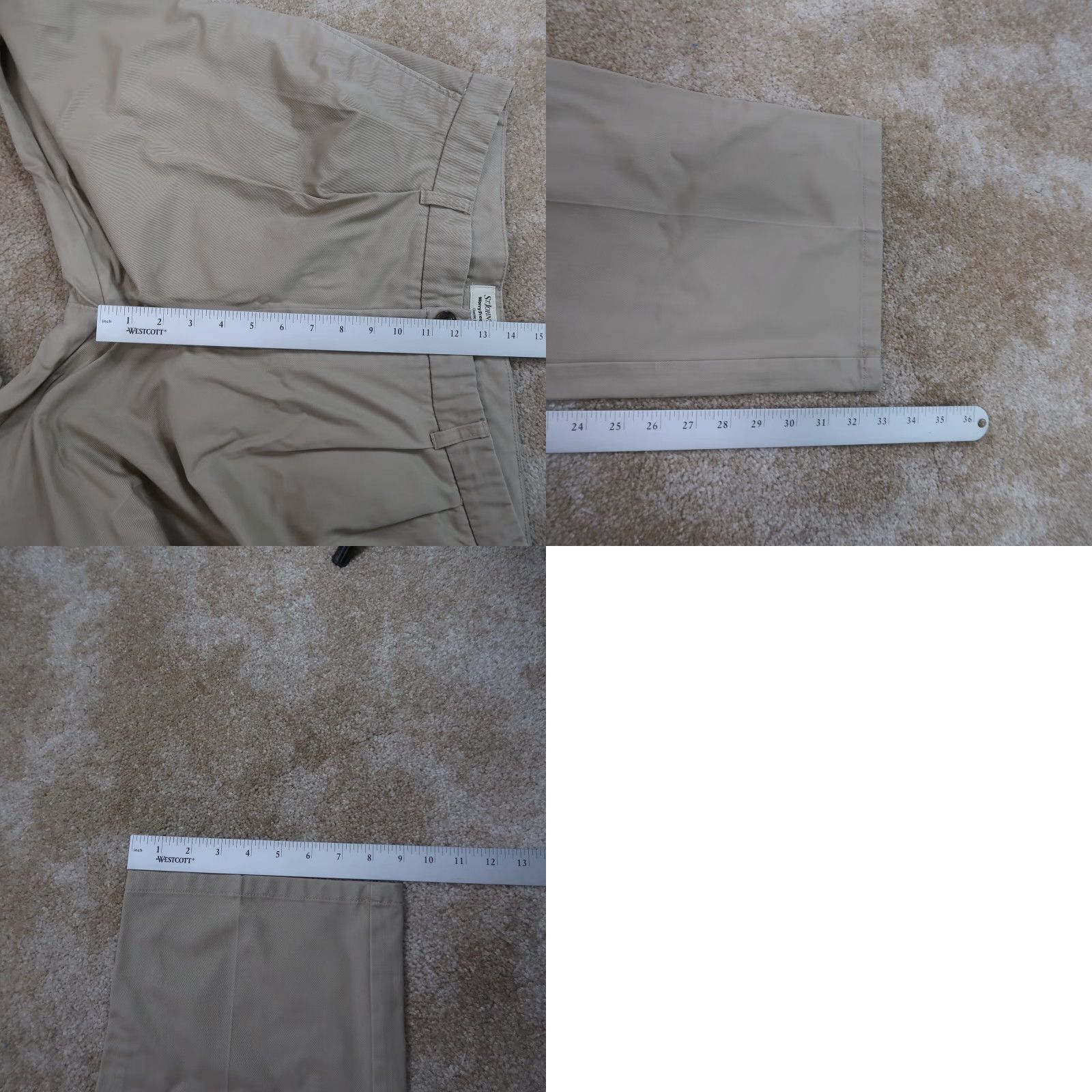 Vintage St. Johns Bay Chino Pants Straight Leg Beige 38x34 Men’s Regular 5-Pocket Flat Front Belt Loops Mid Rise Cotton Size US 38 / EU 54 - 8 Thumbnail