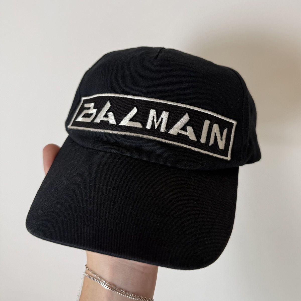 Balmain Balmain Embroidered Futuristic Logo Baseball Cap Hat Rare Size ONE SIZE - 3 Thumbnail