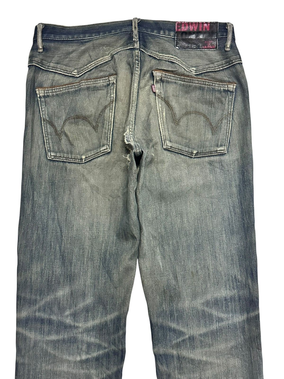 Edwin Edwin Vintage Distressed Straight Loose With Faded Wash Size US 33 - 5 Thumbnail