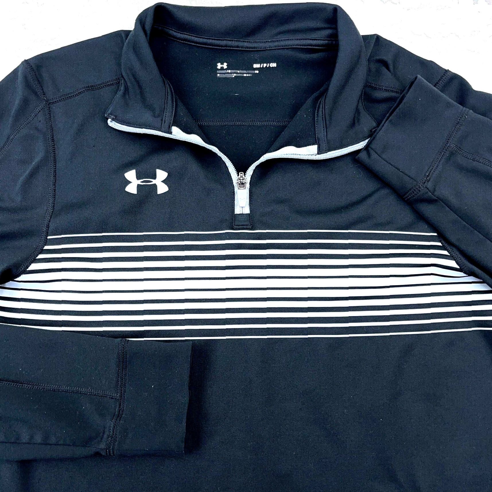 Under Armour Under Armour Sweatshirt Men S Black Gray Pullover 1/4 Zip Mock Neck Performance Sports Classic Knit Jersey2018 Size US S / EU 44-46 / 1 - 2 Thumbnail