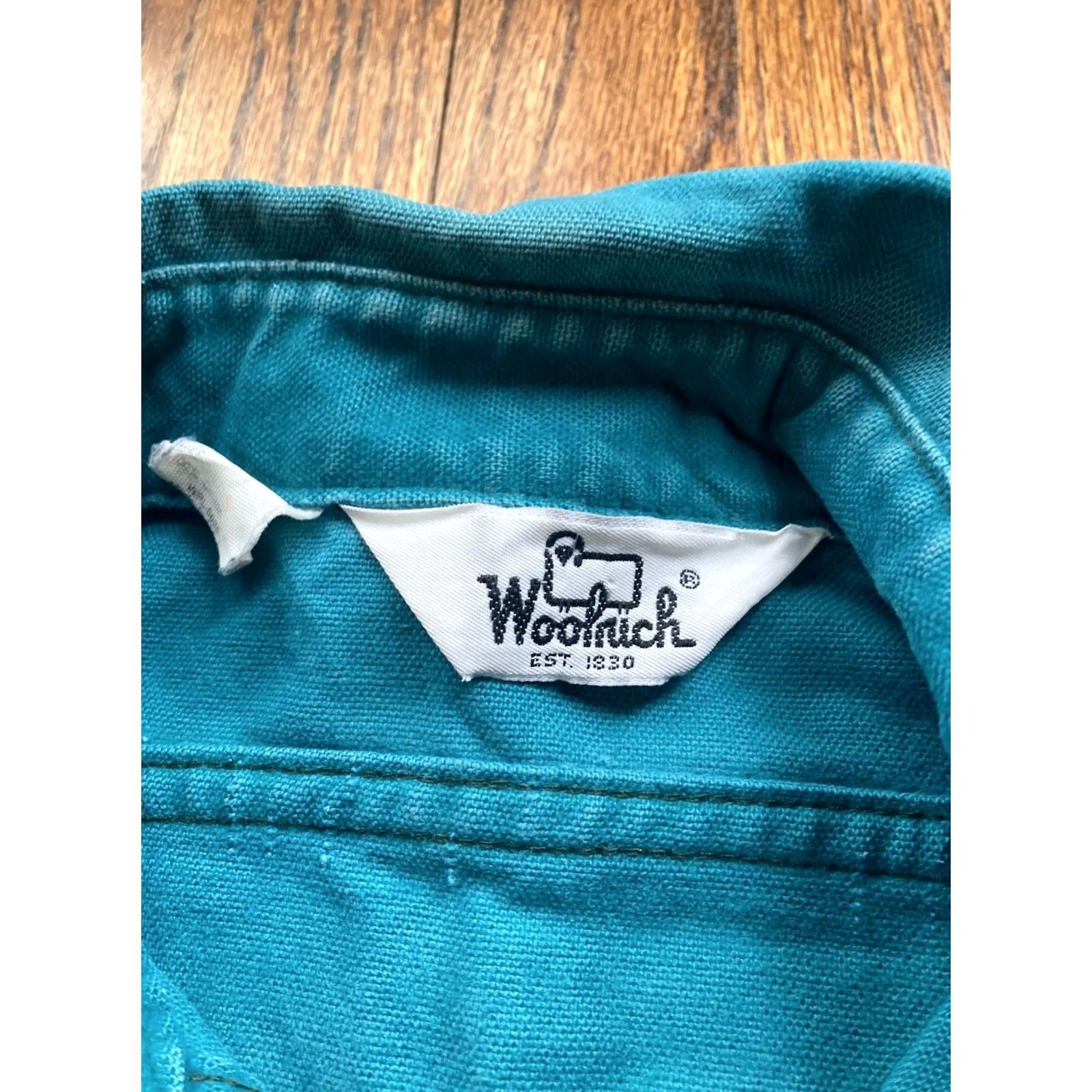Vintage VINTAGE Woolrich Chamois Shirt Mens Small Turquoise Made In USA 80s Flannel Shirt Button-Up Long Sleeve Casual Workwear Fall Winter Pockets Blue Mens Size US S / EU 44-46 / 1 - 5 Thumbnail