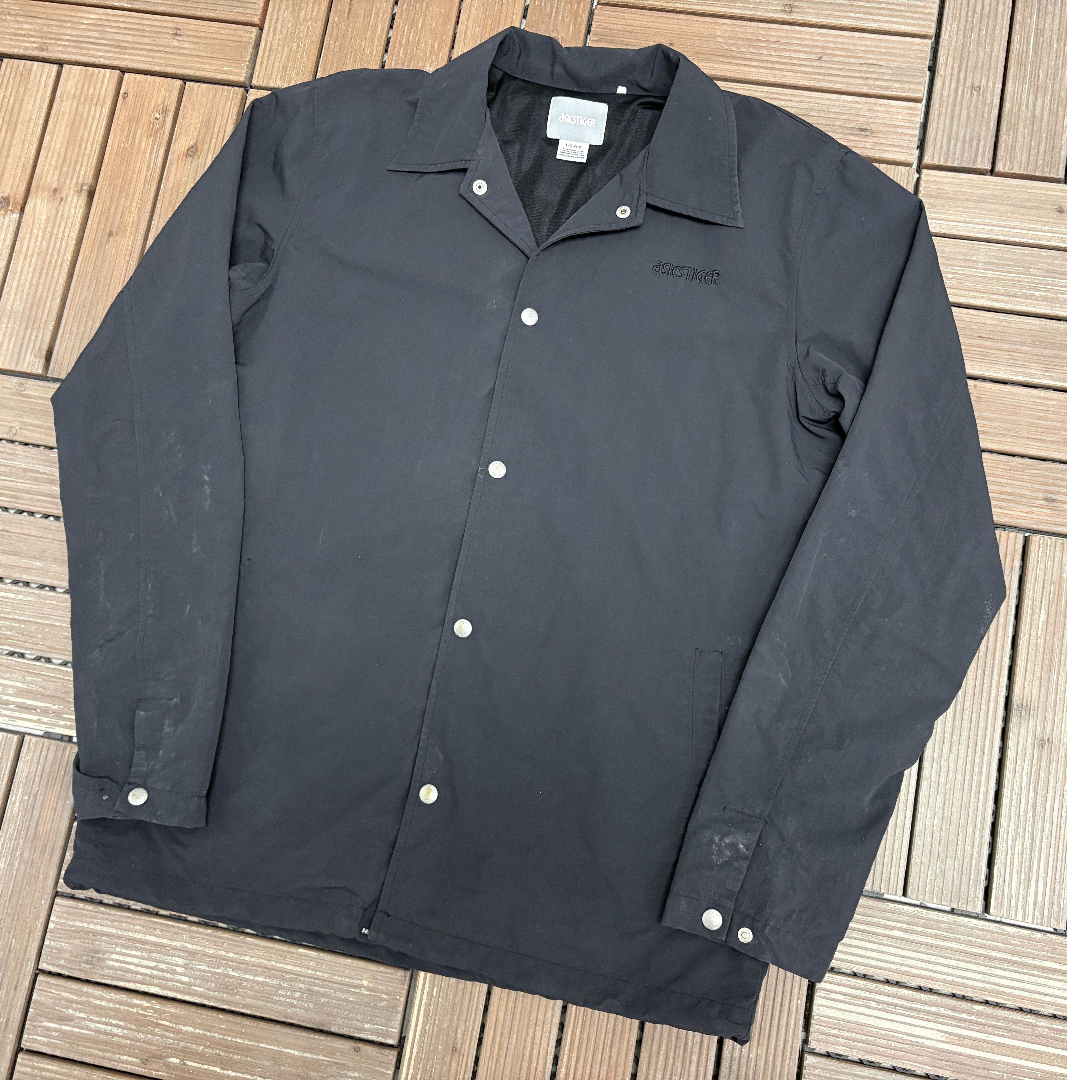 Asics ASICS Tiger Embroidered Black Coach Jacket Size US L / EU 52-54 / 3 - 3 Thumbnail