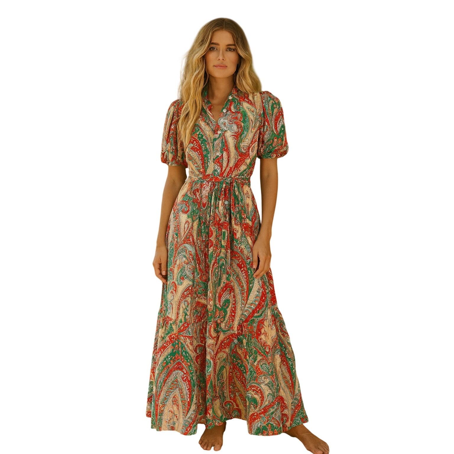 Other Jade Melody Tam Floral Paisley Tiered Ruffle Maxi Dress Size M / US 6-8 / IT 42-44 - 1 Thumbnail