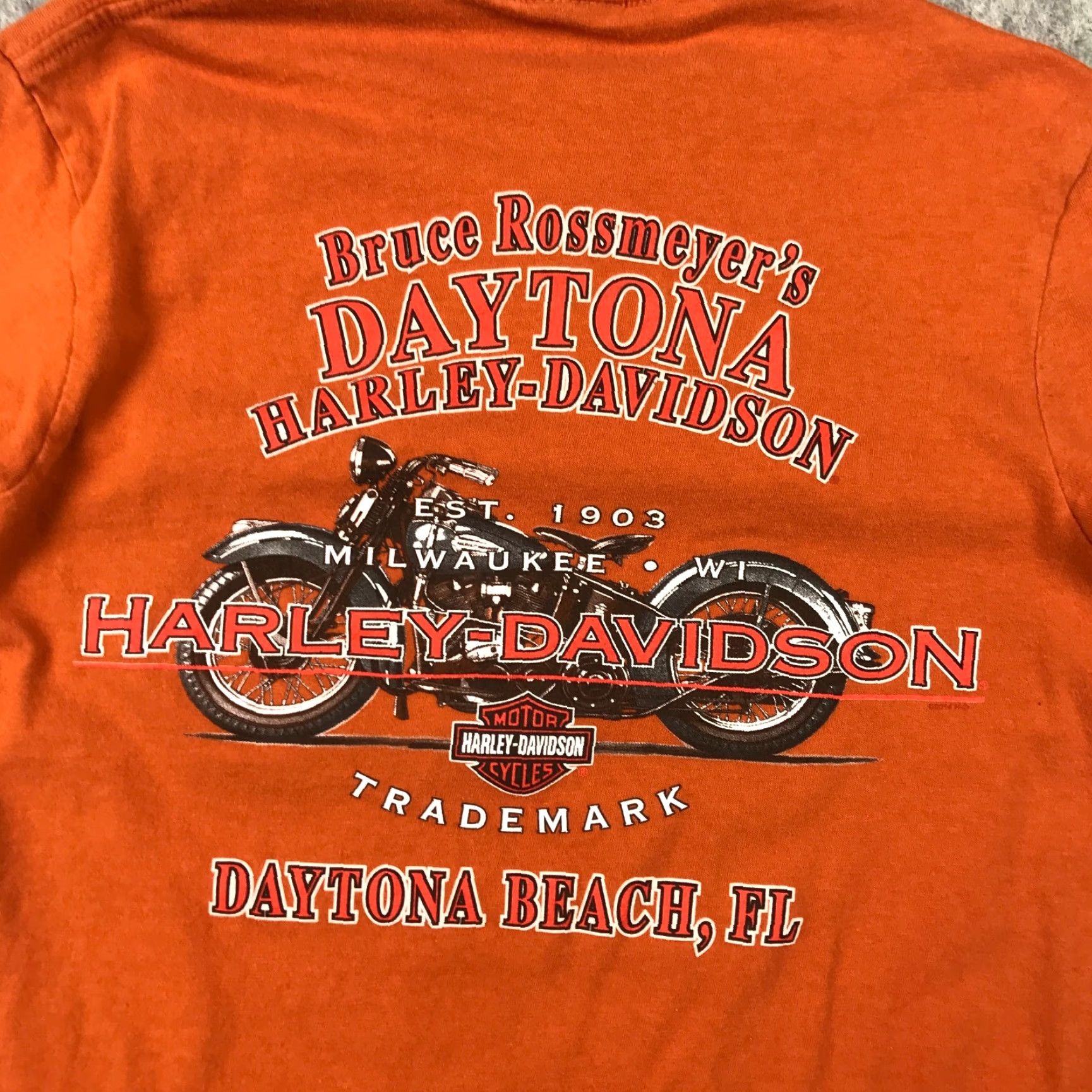 Harley Davidson Harley-Davidson Womens Shirt T-Shirt Small Orange Crew Neck Short Sleeve Slit Sleeve Casual Beach Motorcycle American Logo 90s Size S / US 4 / IT 40 - 7 Thumbnail