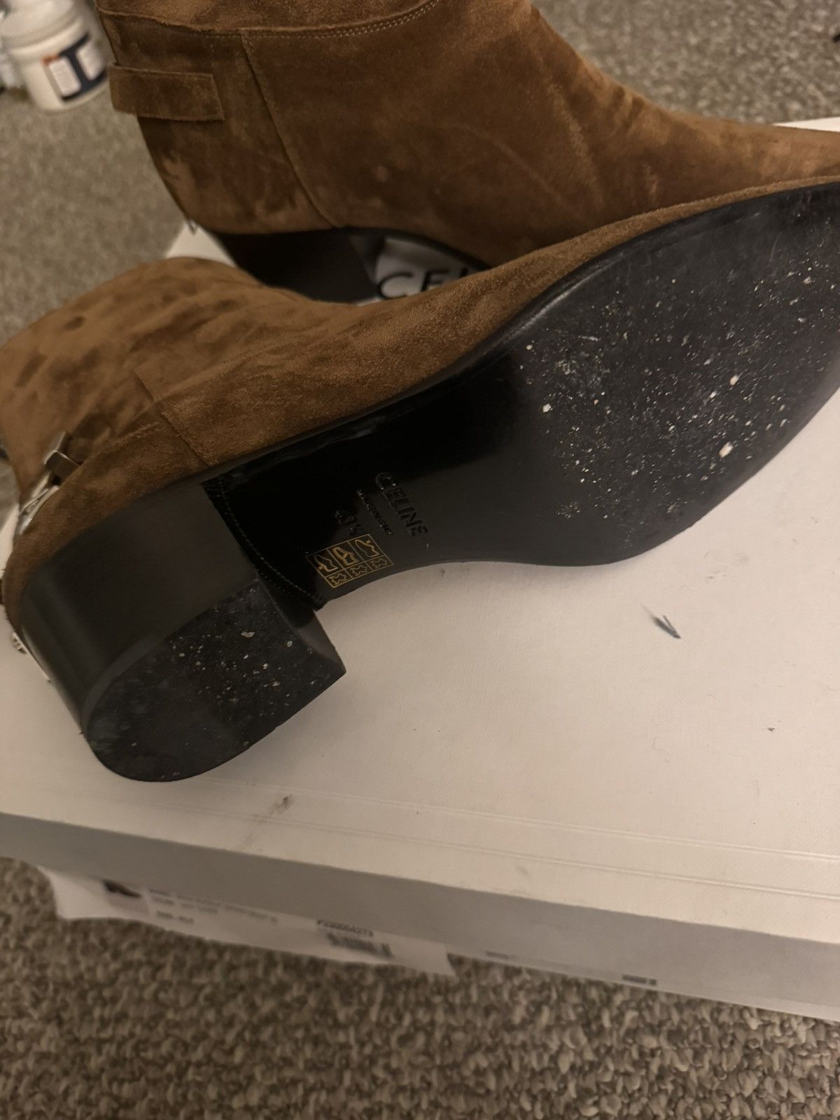 Celine Celine Issac Back Buckle Boot In Suede Size US 10.5 / EU 43-44 - 3 Thumbnail