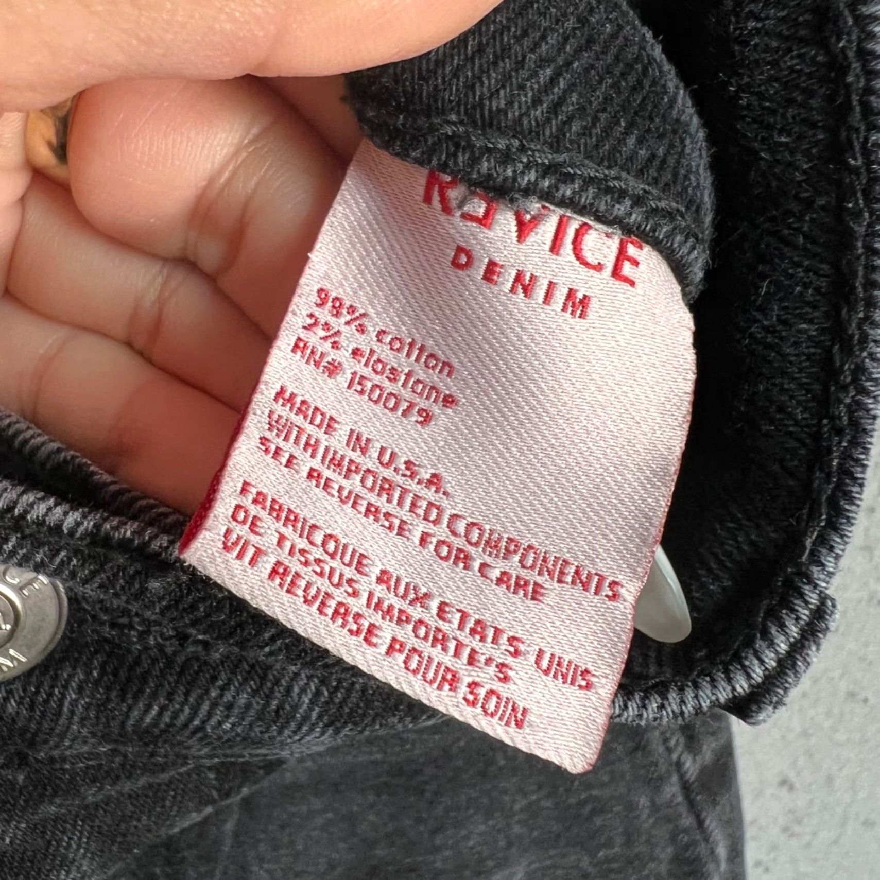 Vintage Revici Jeans Black Skinny High-Waisted Denim Size 26 Hem Design Womens Size 26" / US 2 / IT 38 - 4 Thumbnail