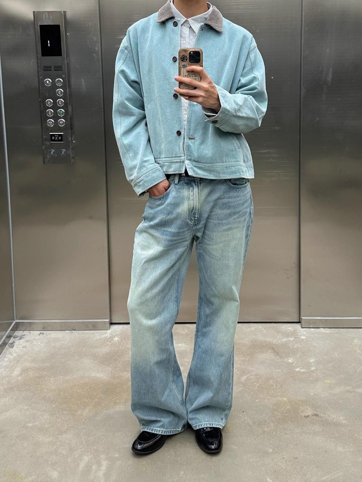Vintage Light Blue Chore Coat Denim Work Jacket Size US M / EU 48-50 / 2 - 1 Thumbnail