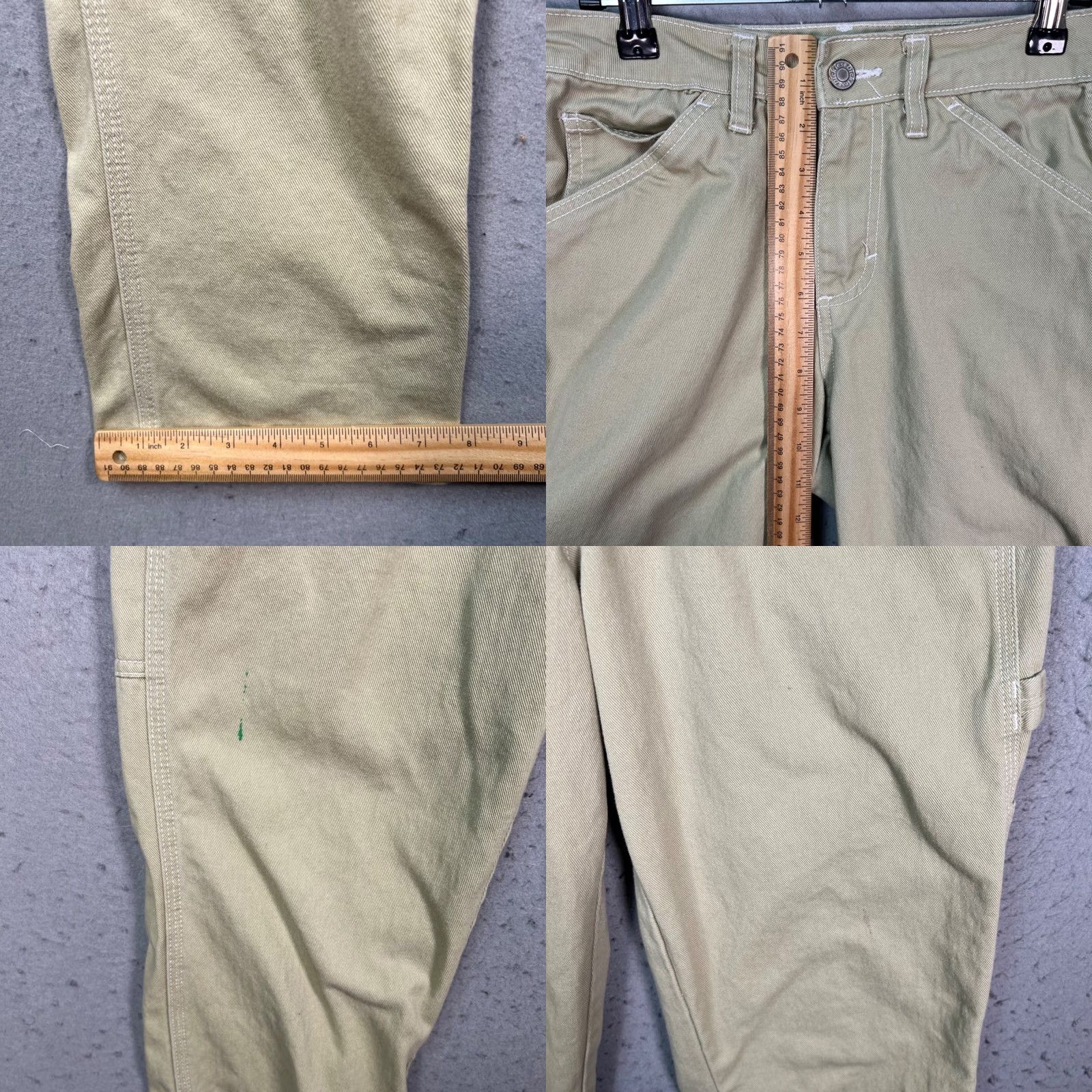 Dickies Dickies Womens 3 / 26 Khaki Carpenter Pants Cotton Workwear Relaxed Fit Pants Size 26" / US 2 / IT 38 - 8 Thumbnail