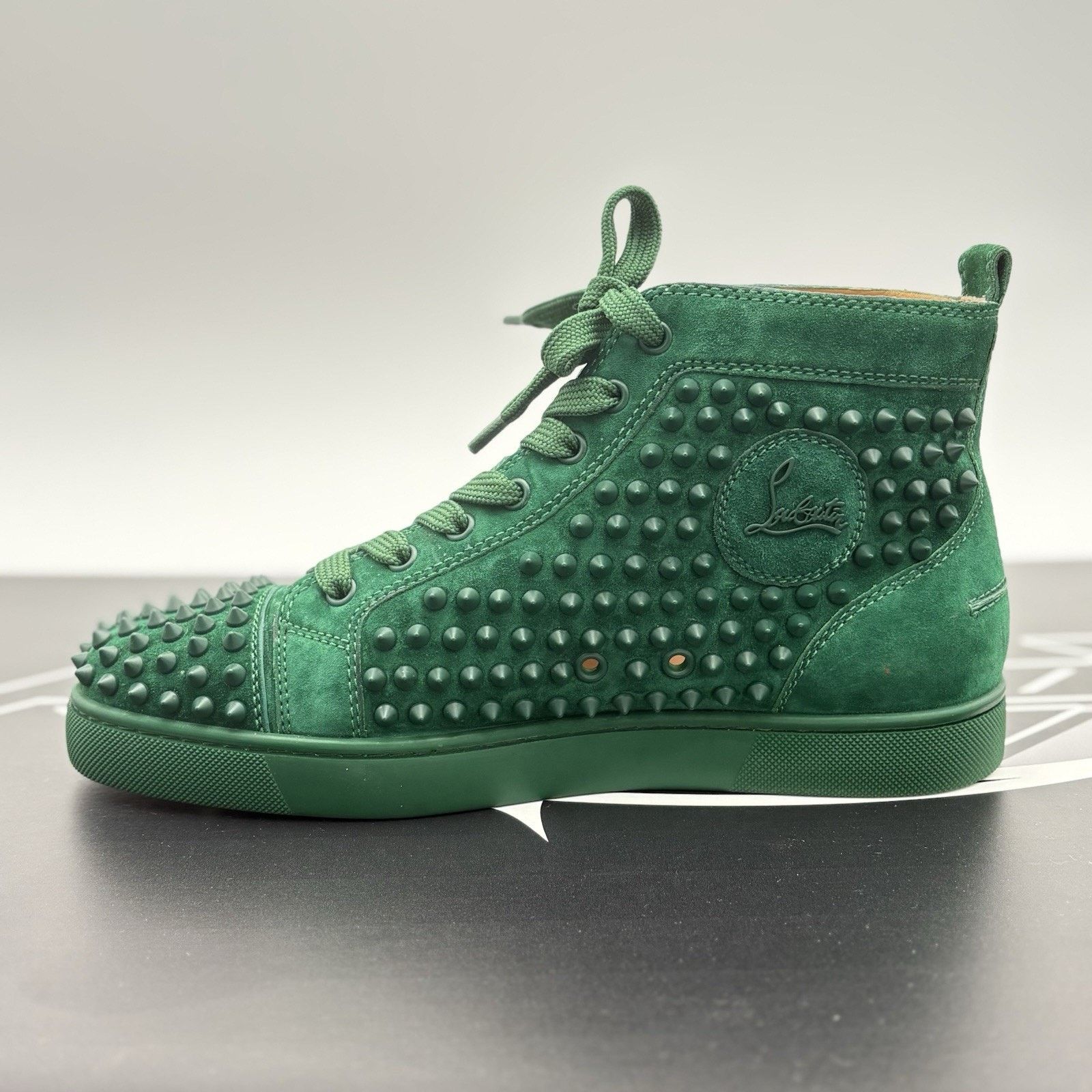 Christian Louboutin Spikes ' Green ' EXCELLENT CONDITION!