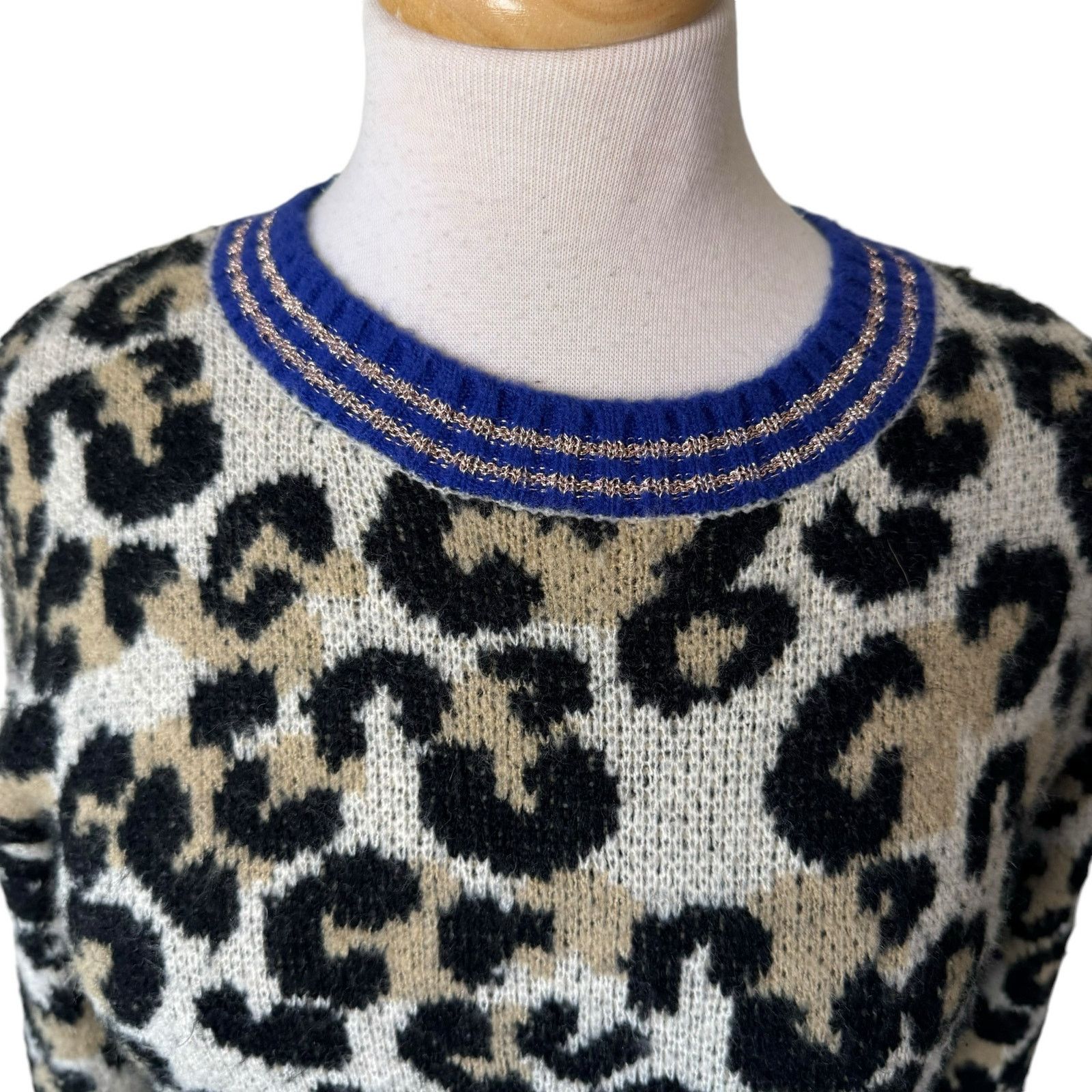 Central Park West CENTRAL PARK WEST Leopard Lurex Crew Wool Blend Metallic Size S / US 4 / IT 40 - 3 Thumbnail