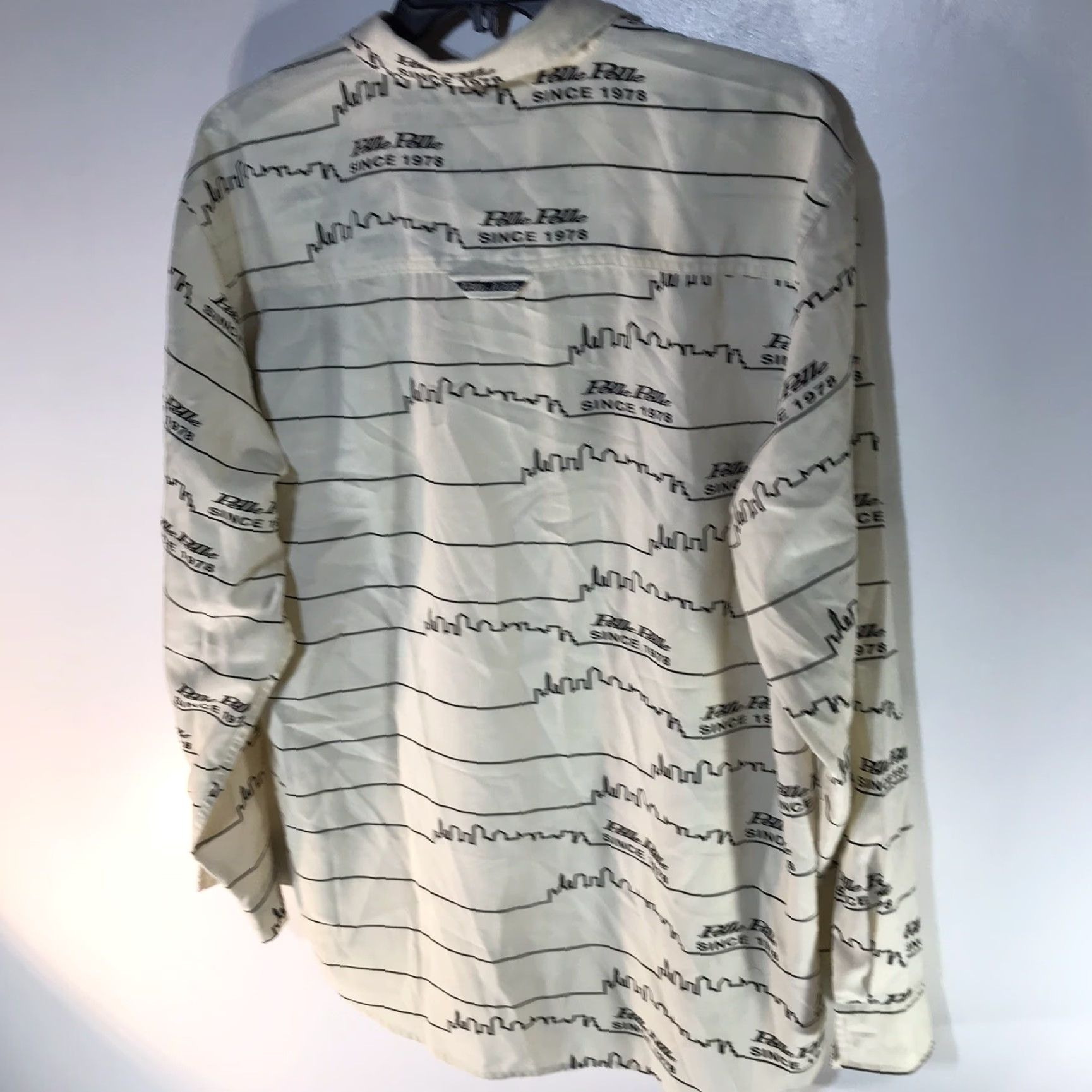 Pelle Pelle Pelle Pelle Marc Buchanan Dress Shirt Button Up Pale Yellow/Blk Mens Size L Size 42R - 4 Thumbnail
