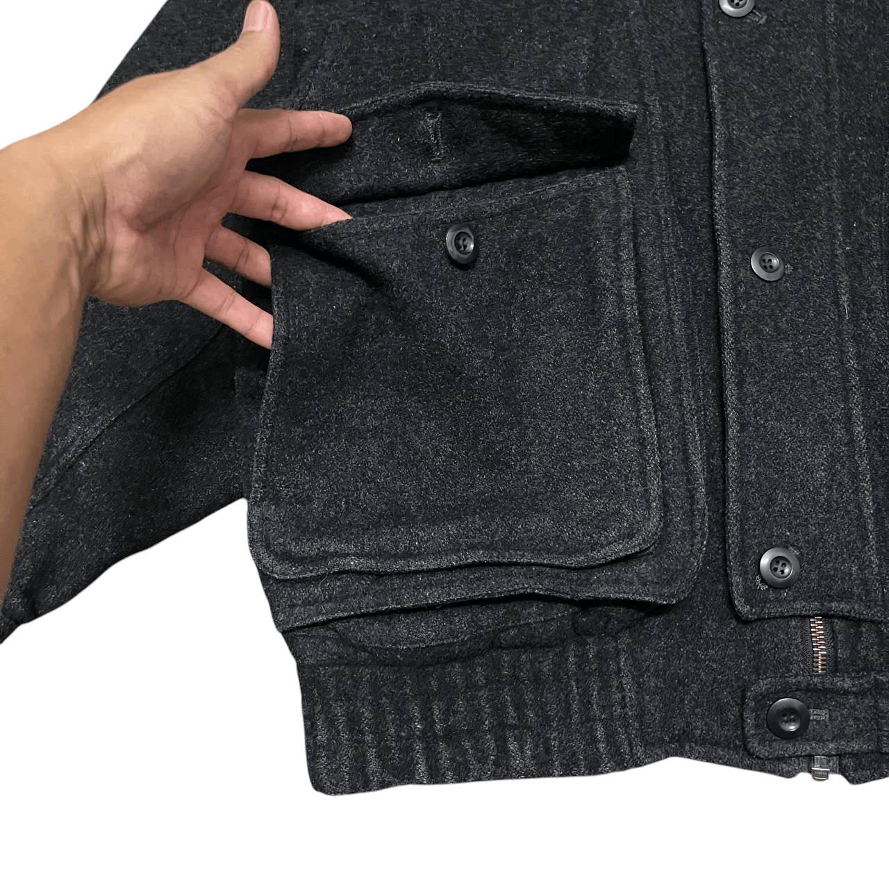 Issey Miyake Vintage Burkey Mills Wool Bomber Style Jacket Issey Miyake Size US M / EU 48-50 / 2 - 5 Thumbnail