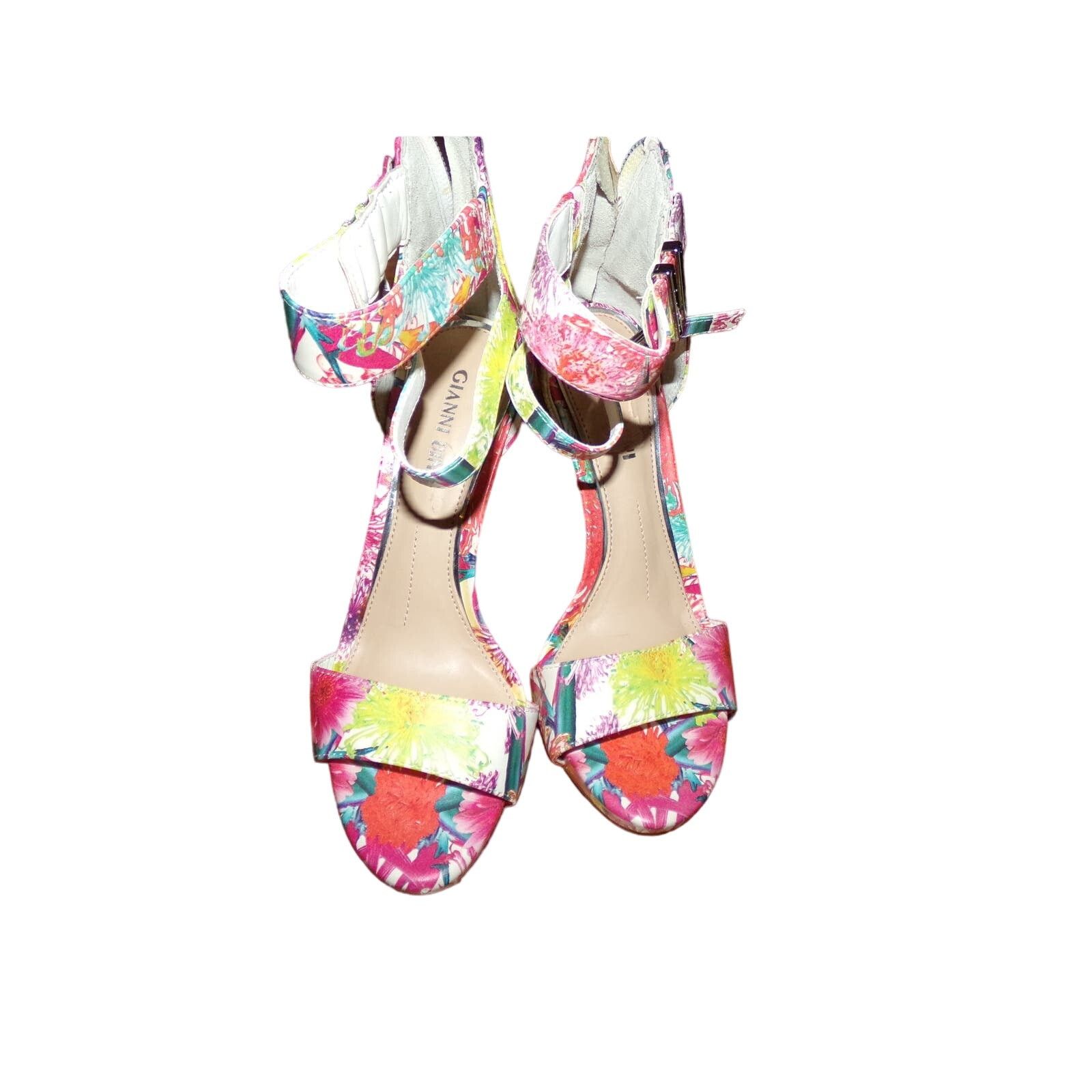 Gianni Valentino Gianni Bini floral heel sandals size 6 4" ankle strap New Size US 6 / IT 36 - 1 Thumbnail