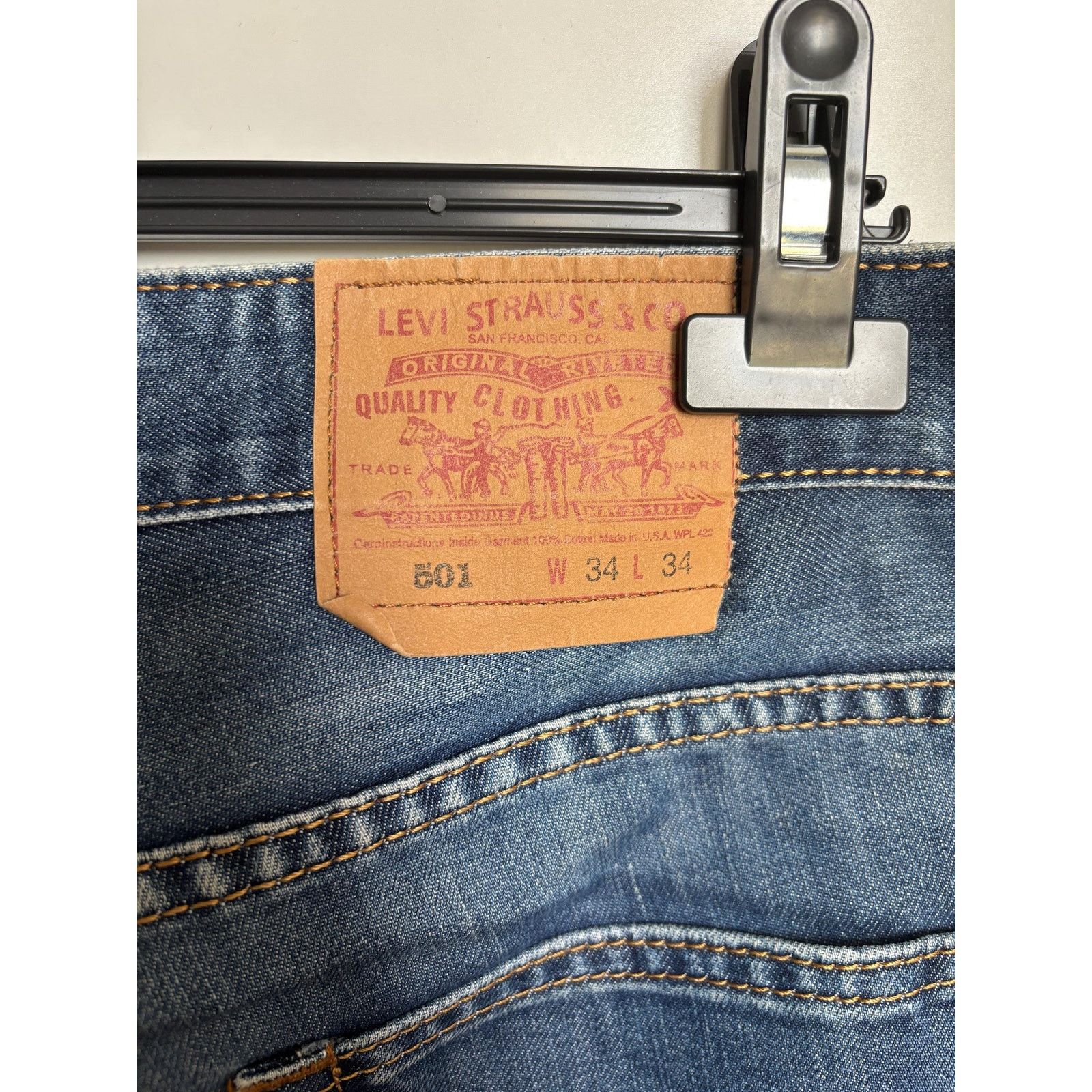 Japanese Brand × Levi's × Levi's Vintage Clothing Levi’s 501 USA W34 L34 544 Button Fly Straight Leg 90s Denim Size US 34 / EU 50 - 6 Thumbnail