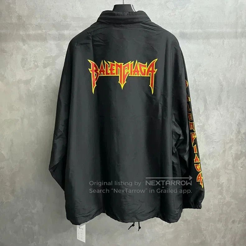 Balenciaga Balenciaga Black Logo Hooded Windbreaker Jacket. Size US S / EU 44-46 / 1 - 2 Thumbnail