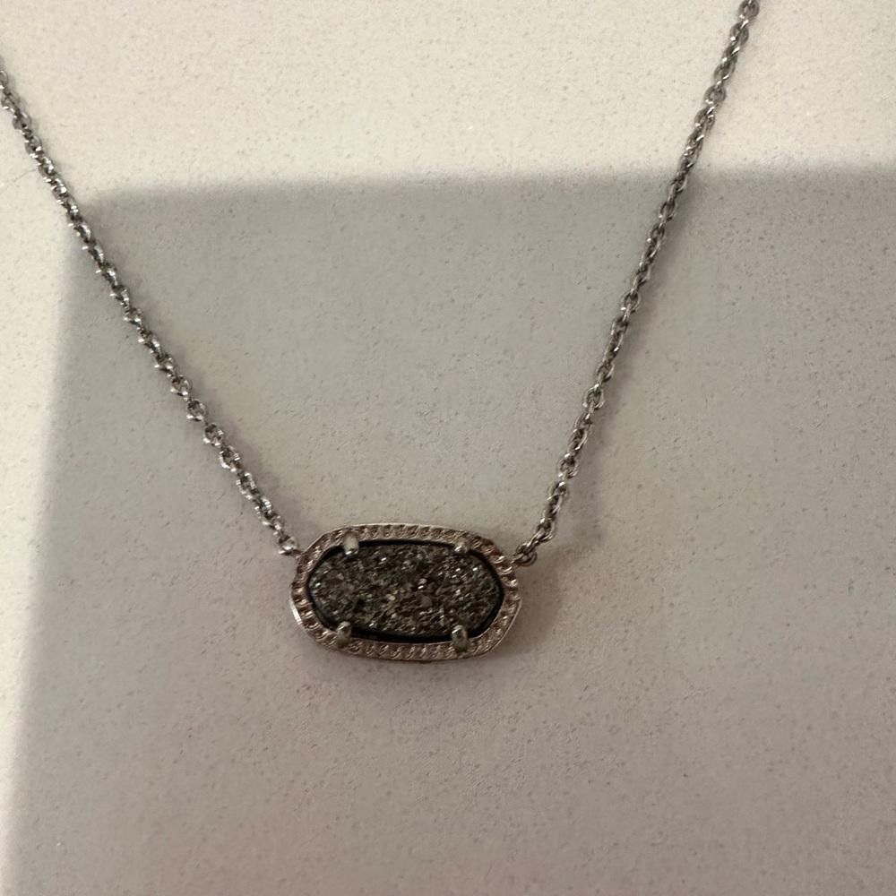 Kendra Scott Kendra Scott Elisa Platinum Drusy Silver Chain Necklace Size ONE SIZE - 4 Thumbnail