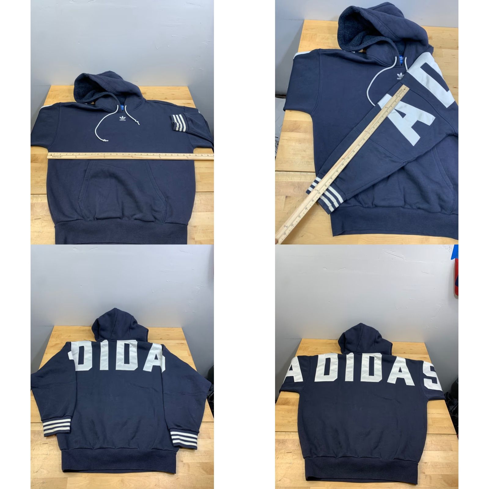 Adidas Adidas Pullover Hoodie Womens M Blue Logo Spellout 12017 Size M / US 6-8 / IT 42-44 - 8 Thumbnail