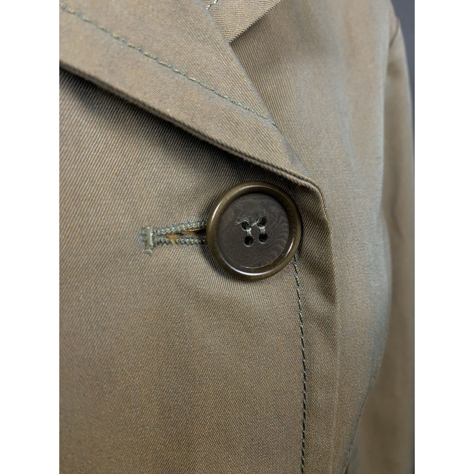 Aspesi Alberto Aspesi Women's Green Brown Double Breasted Trench Pe Size L / US 10 / IT 46 - 8 Thumbnail