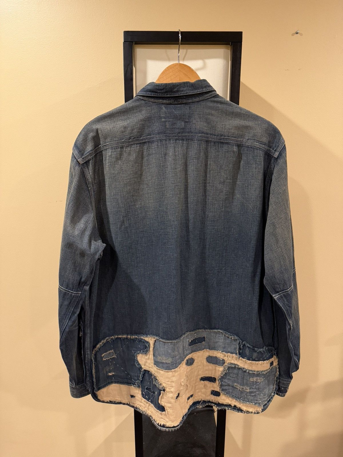 RRL Ralph Lauren RRL Ralph Lauren Limited Edition Boro Patchwork Denim Shirt Size US XL / EU 56 / 4 - 16 Thumbnail