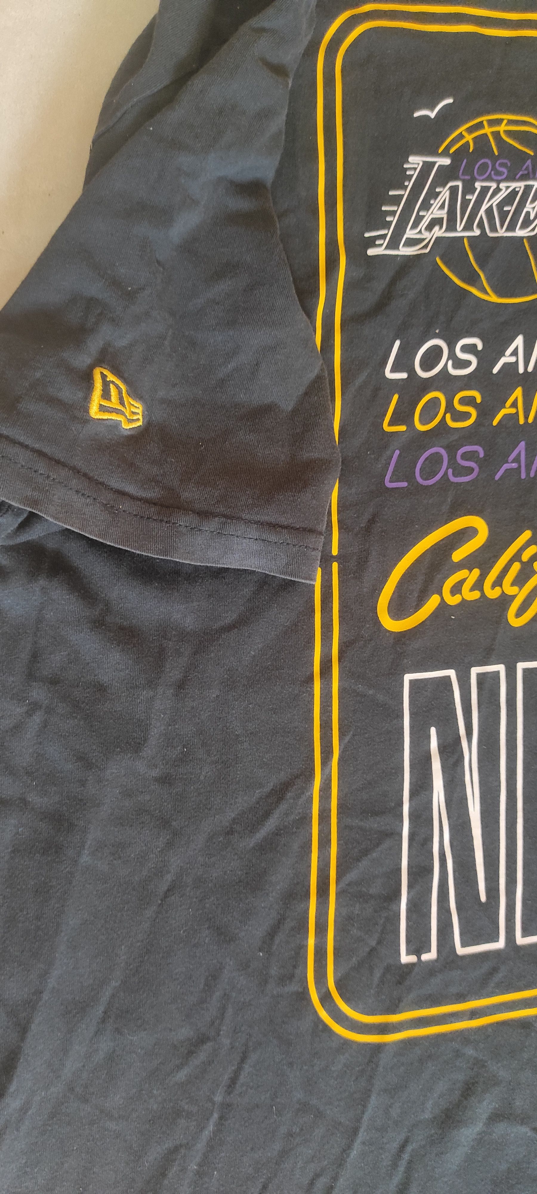 NBA × New Era × Vintage New Era Black NBA Neon Graphic Tee Loslak Blk Men's T-Shirt Size US XL / EU 56 / 4 - 21 Thumbnail