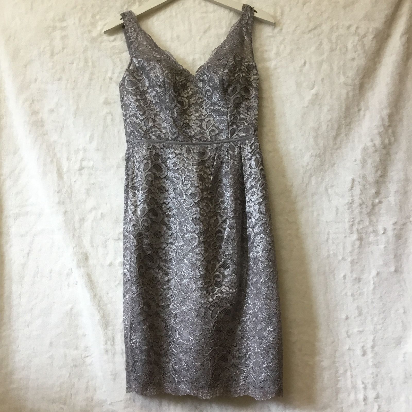 Other David's Bridal Short Tank Metallic Lace Dress Size XS / US 0-2 / IT 36-38 - 9 Thumbnail