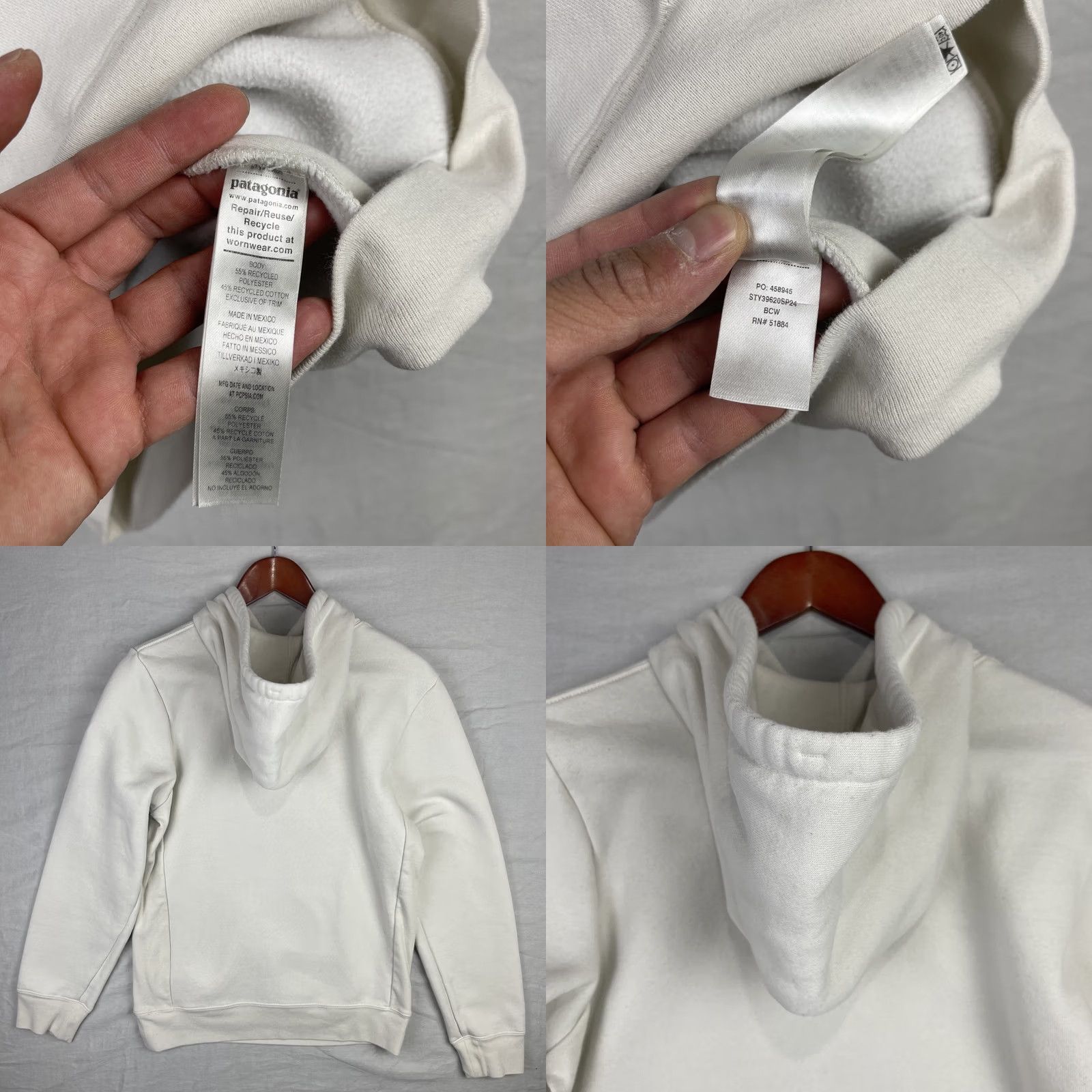 Patagonia Patagonia Hoodie Mens XS White Uprisal Hoody Pullover Ridge Logo Stripe Recycle Size US XS / EU 42 / 0 - 9 Thumbnail
