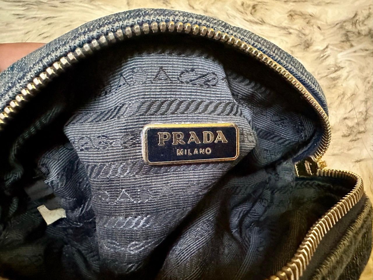 Prada Authentic Prada Denim Cosmetic Pouch Size ONE SIZE - 6 Thumbnail
