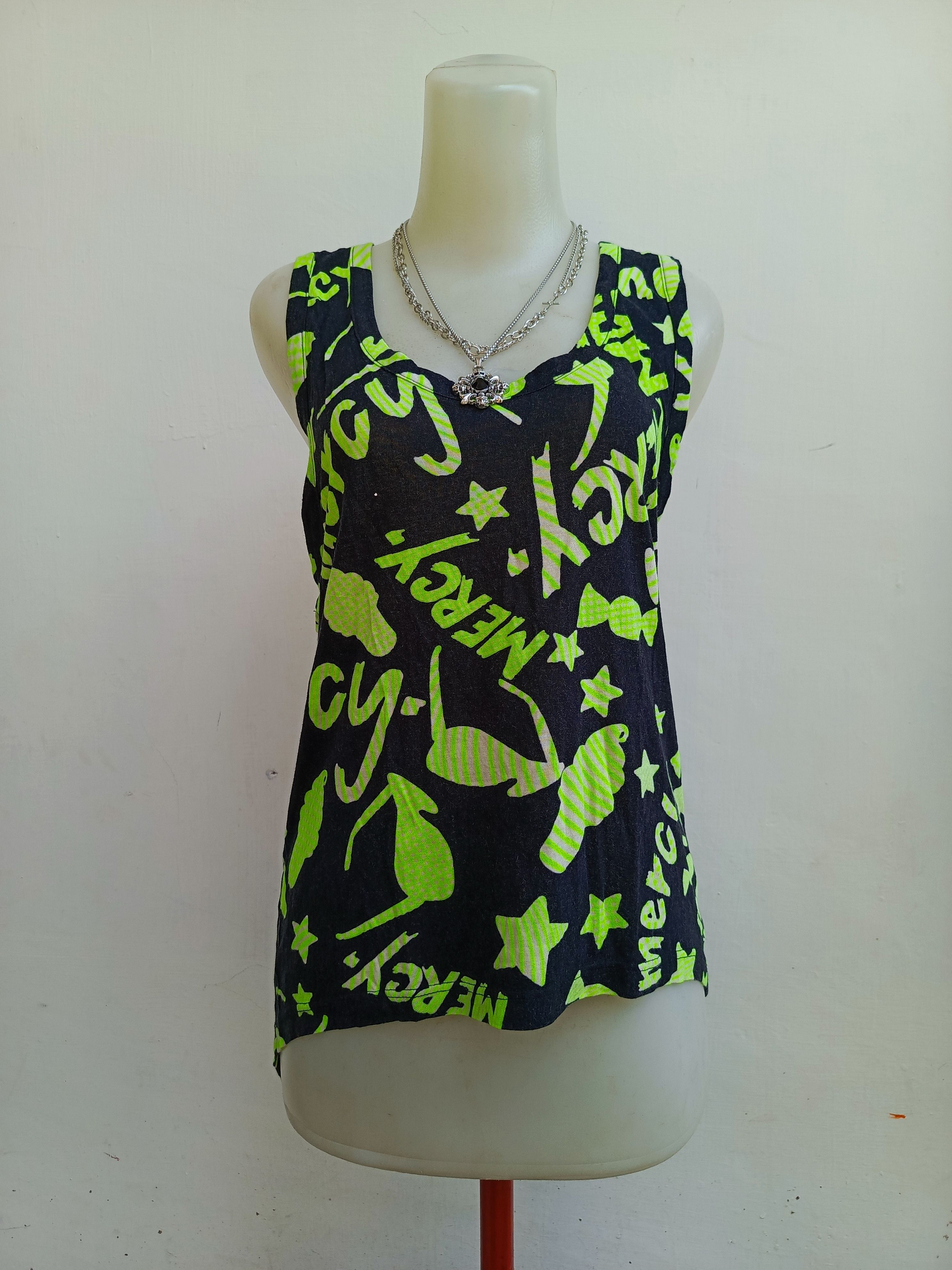 Japanese Brand Mercy Neon Graphic Tank — Y2K — NVMBER17 Size L / US 10 / IT 46 - 1 Thumbnail