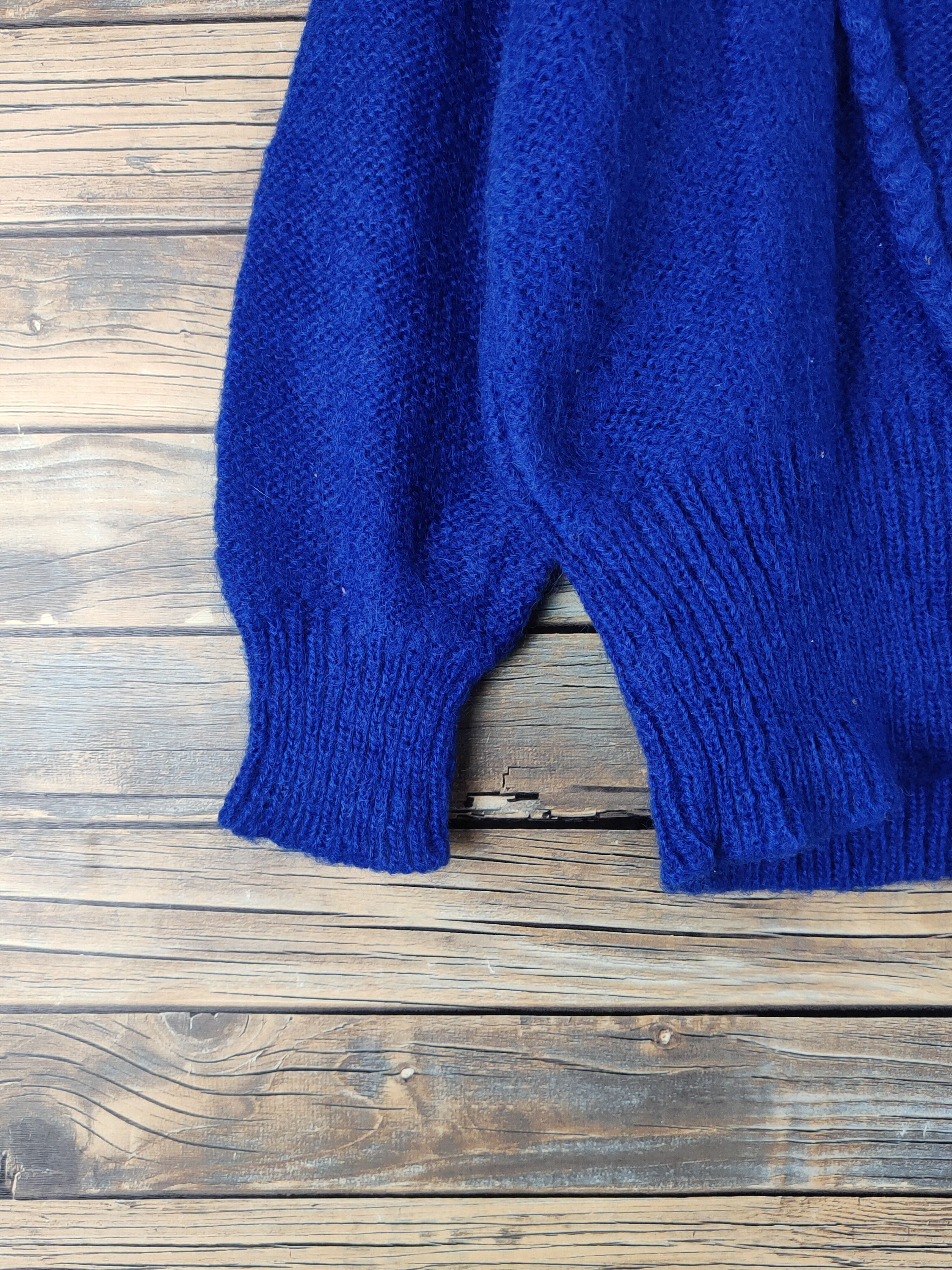 Vintage Cane Blue Knitwear Cardigan #W1547 Size M / US 6-8 / IT 42-44 - 4 Thumbnail